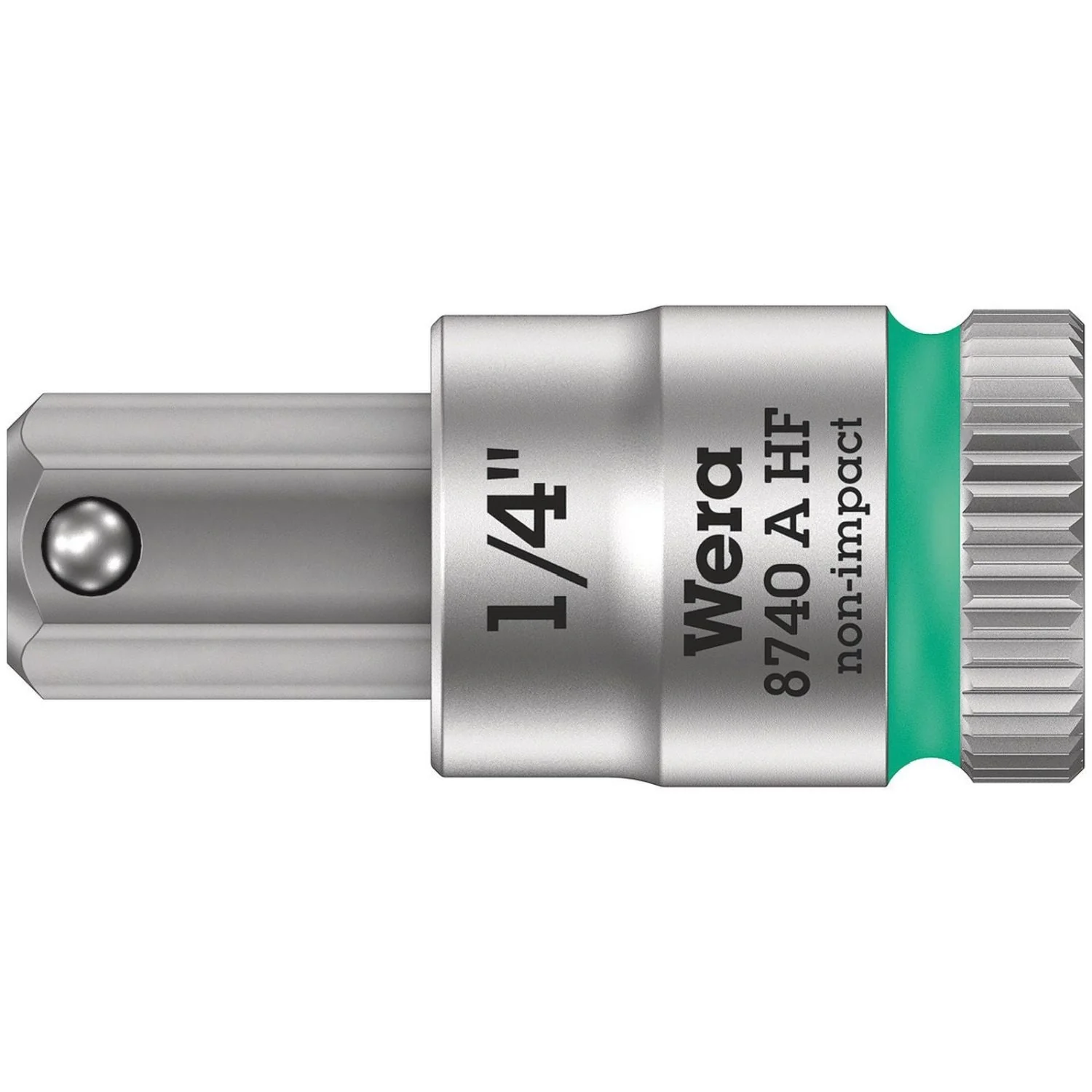 Wera 8740 A Hf Zyklop Bit Socket With Holding Function, 1/4-in. Drive, 1/4-in.x28-mm. - Image 1