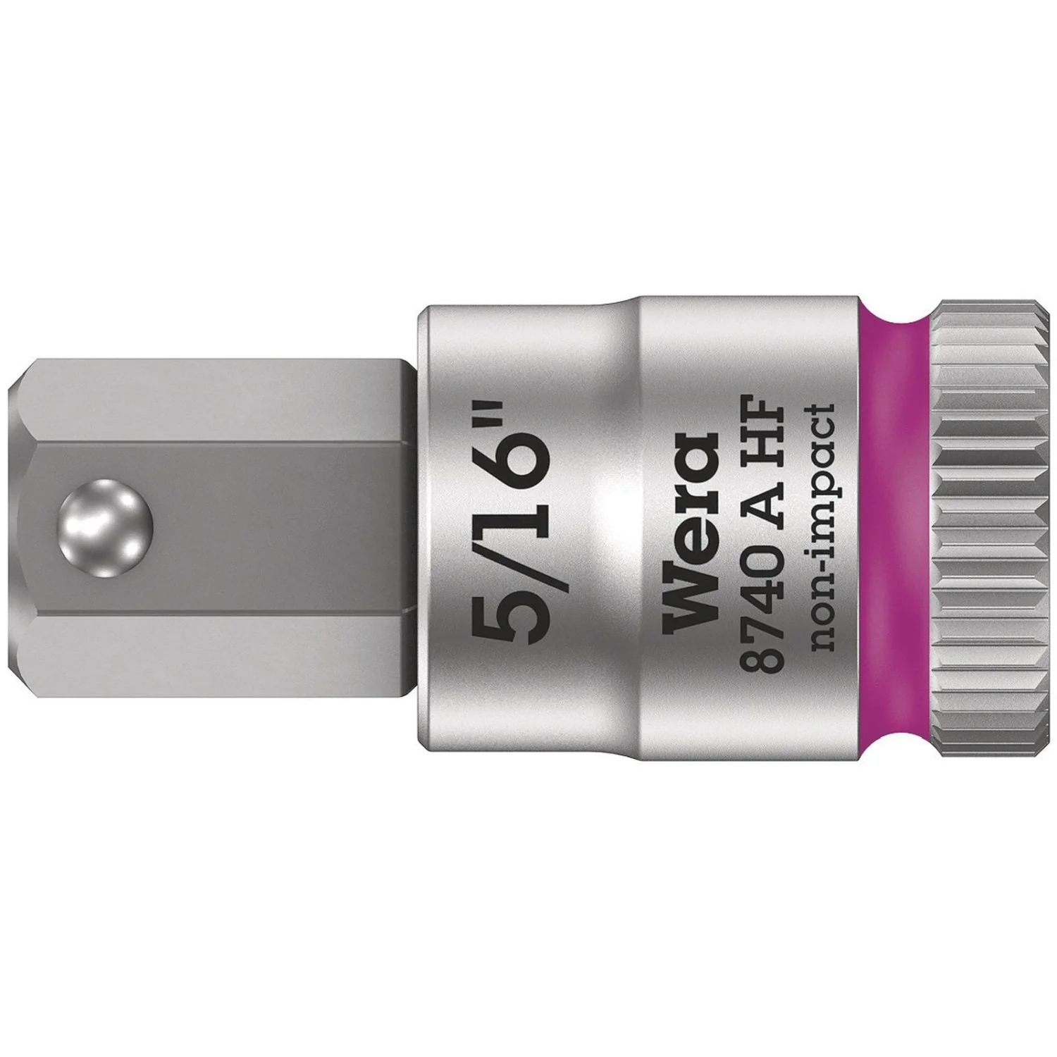 Wera 8740 A Hf Zyklop Bit Socket With Holding Function, 1/4-in. Drive, 5/16-in.x28-mm. - Image 1