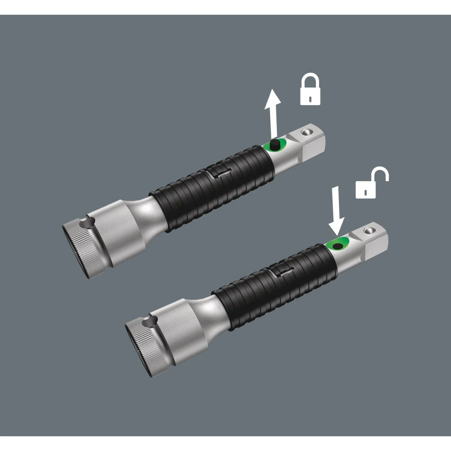 Wera 8796 La Zyklop "Flexible-Lock-in. Extension With Free-Turning Sleeve, Long, 1/4-in., 1/4-in.x150-mm. - Image 3