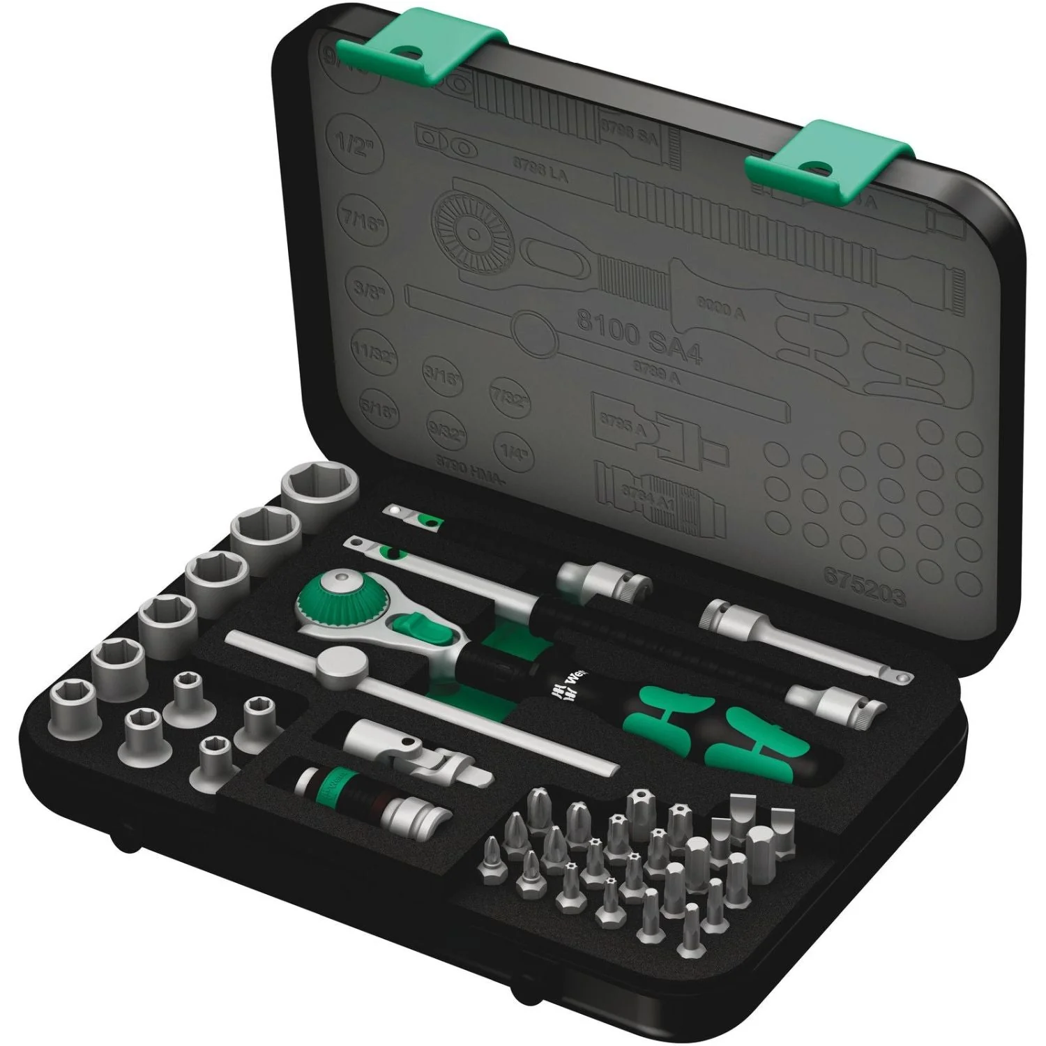 Wera 8100 Sa 4 Zyklop Speed Ratchet Set, 1/4-in. Drive, Imperial, 41-Pieces - Image 1