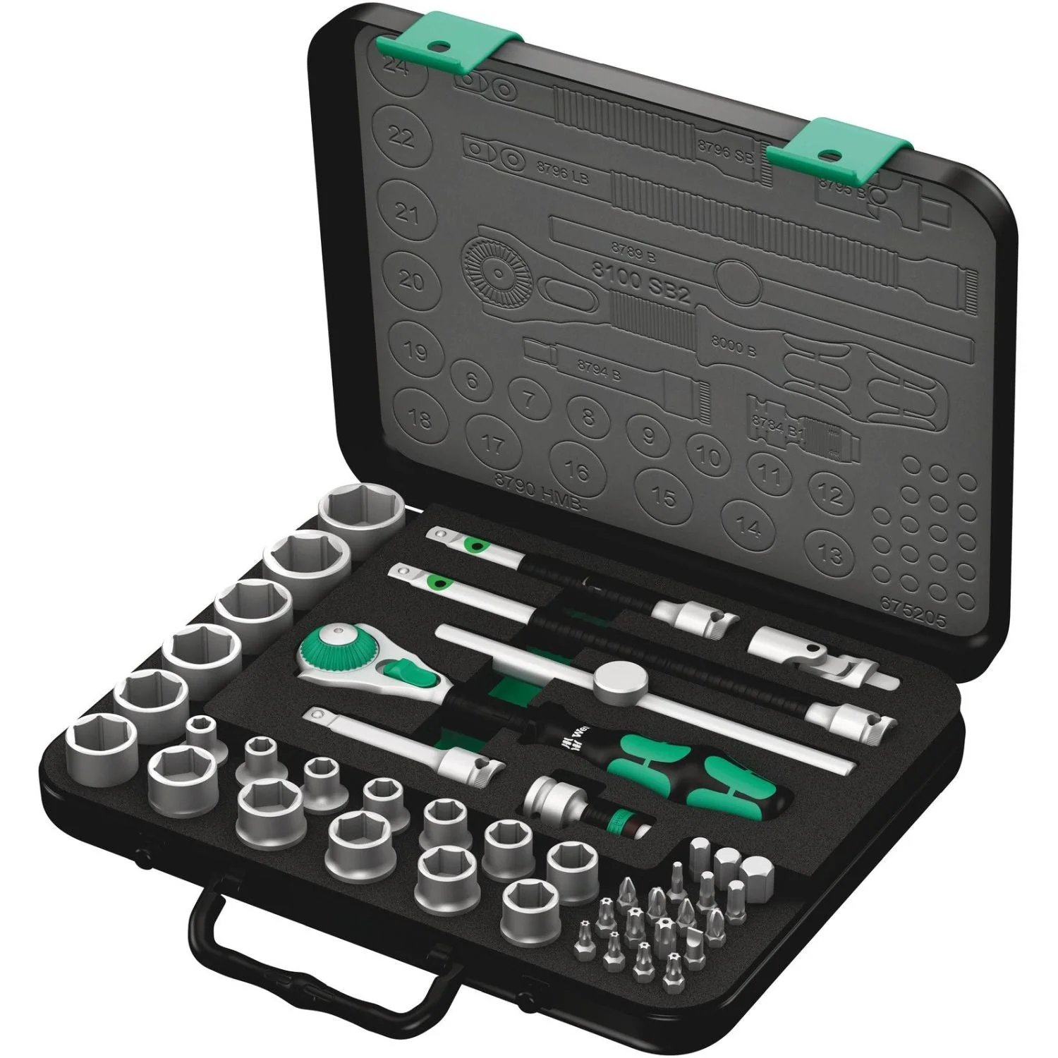 Wera 8100 SB 2 Zyklop Speed Ratchet Set, 3/8-in. Drive, Metric, 43-Pieces - Image 2