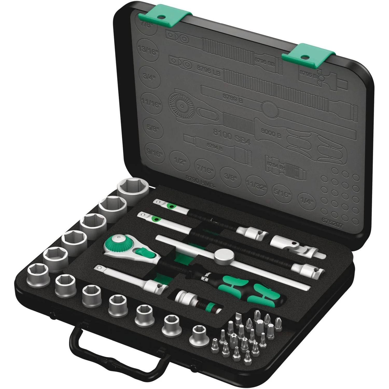 Wera 8100 SB 4 Zyklop Speed Ratchet Set, 3/8-in. Drive, Imperial, 38-Pieces - Image 2
