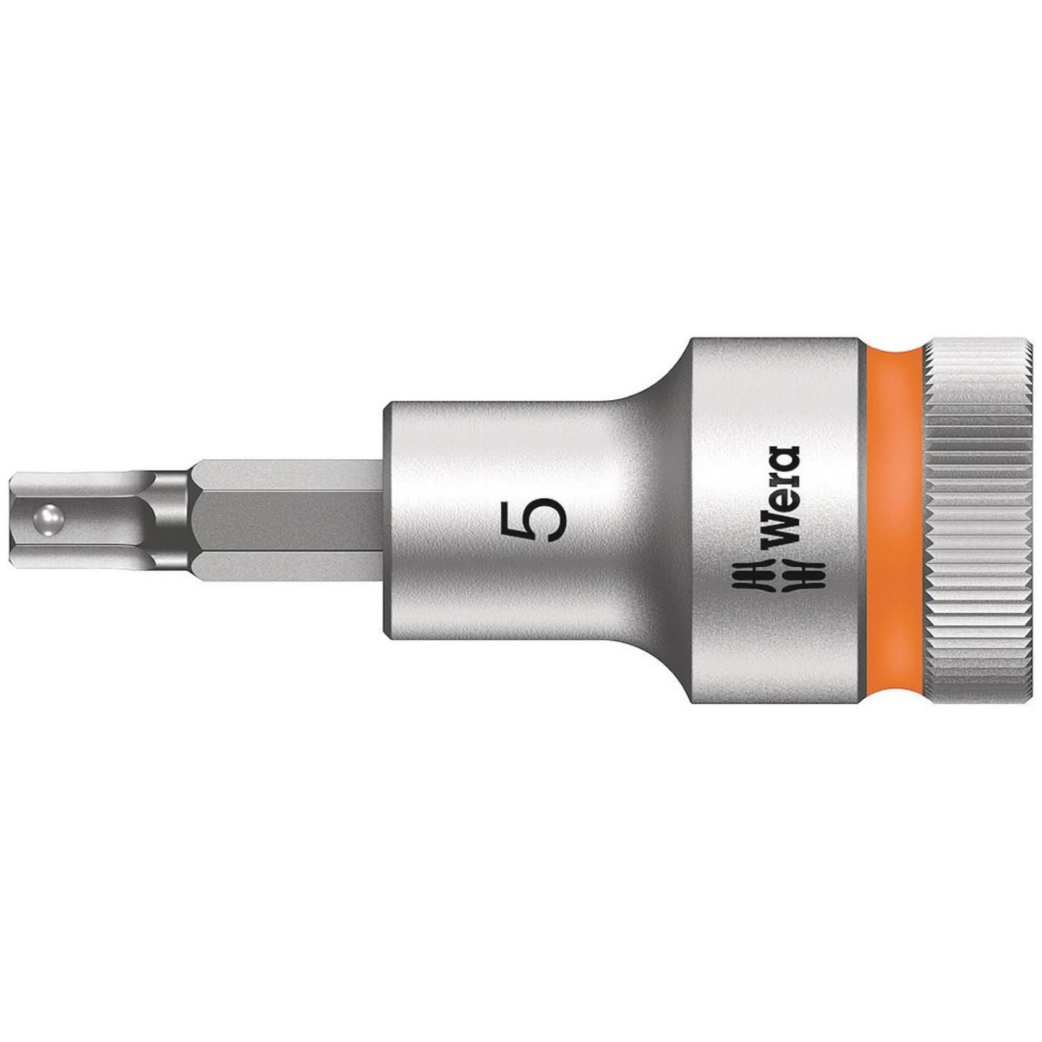 Wera 8740 C Hf Zyklop Bit Socket With 1/2-in. Drive With Holding Function, 5x60-mm. - Image 1