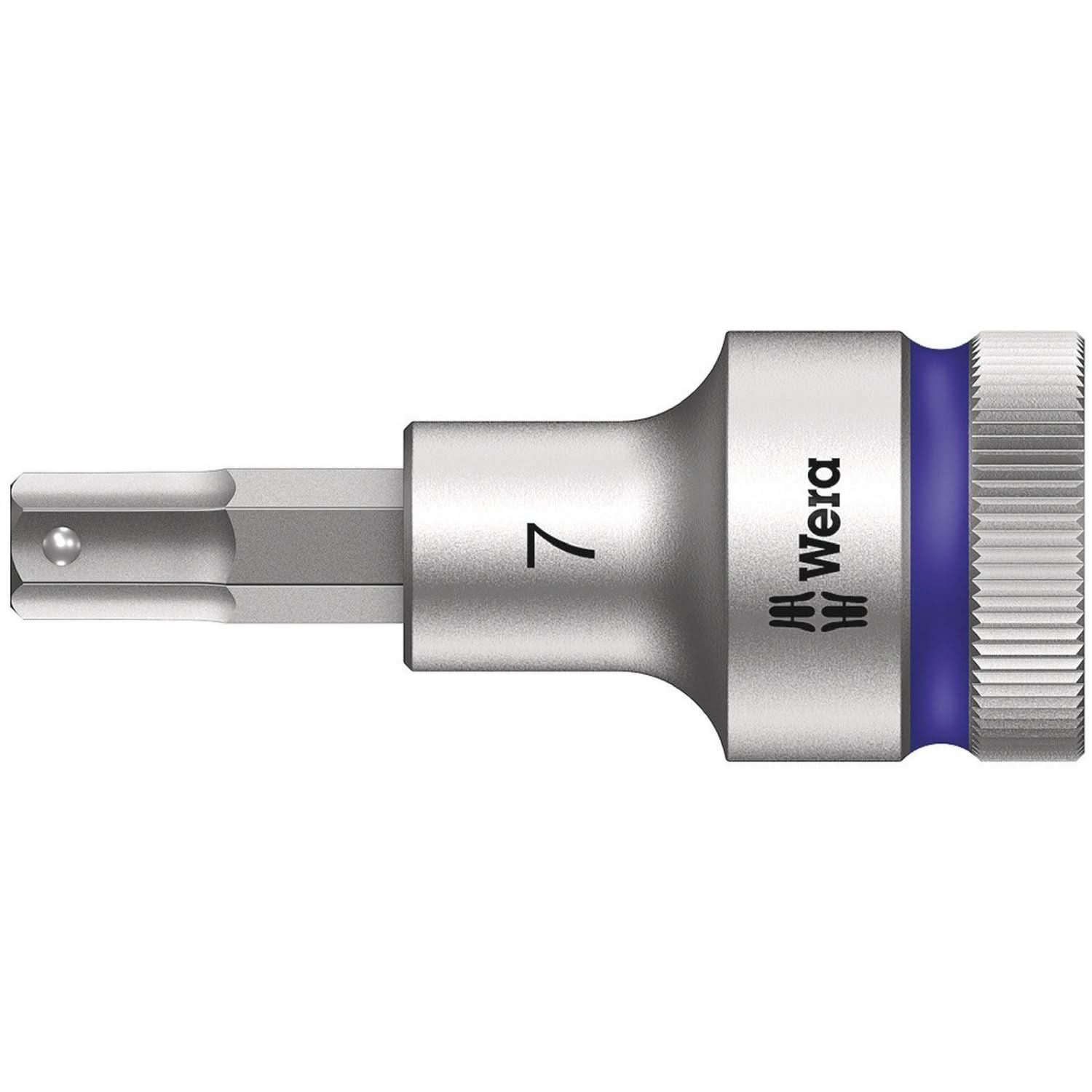 Wera 8740 C Hf Zyklop Bit Socket With 1/2-in. Drive With Holding Function, 7x60-mm. - Image 1