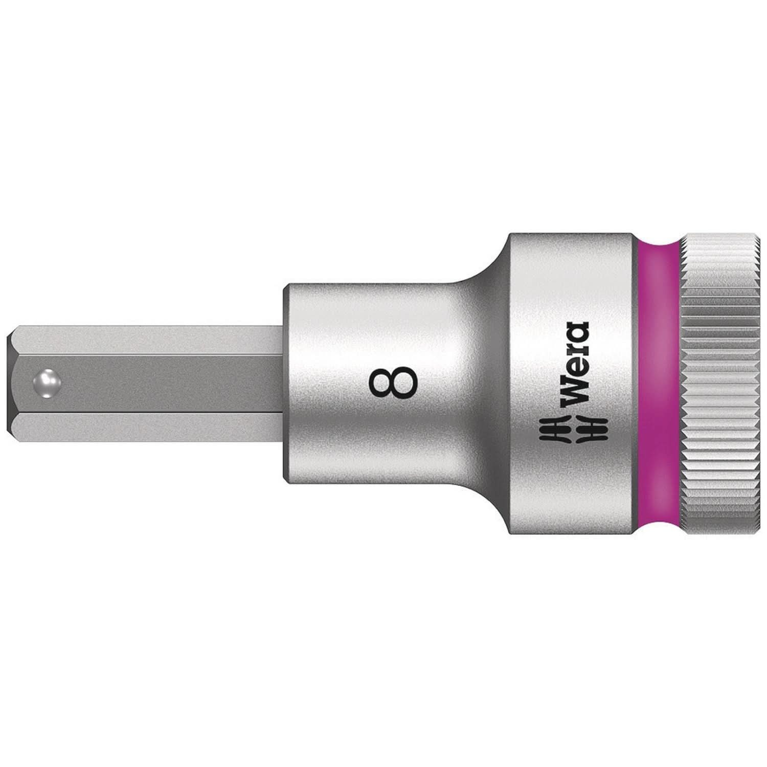 Wera 8740 C Hf Zyklop Bit Socket With 1/2-in. Drive With Holding Function, 8x60-mm. - Image 1