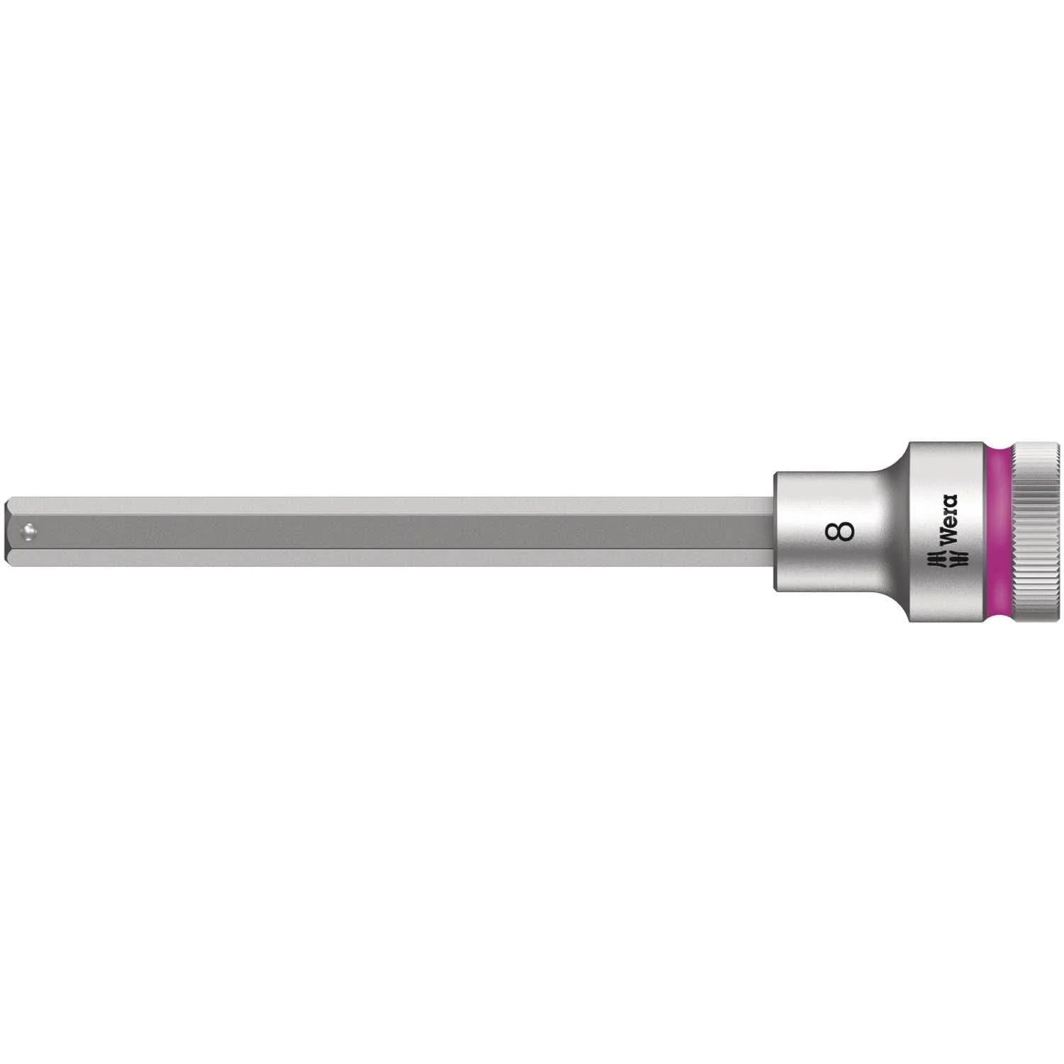 Wera 8740 C Hf Zyklop Bit Socket With 1/2-in. Drive With Holding Function, 8×140-mm.