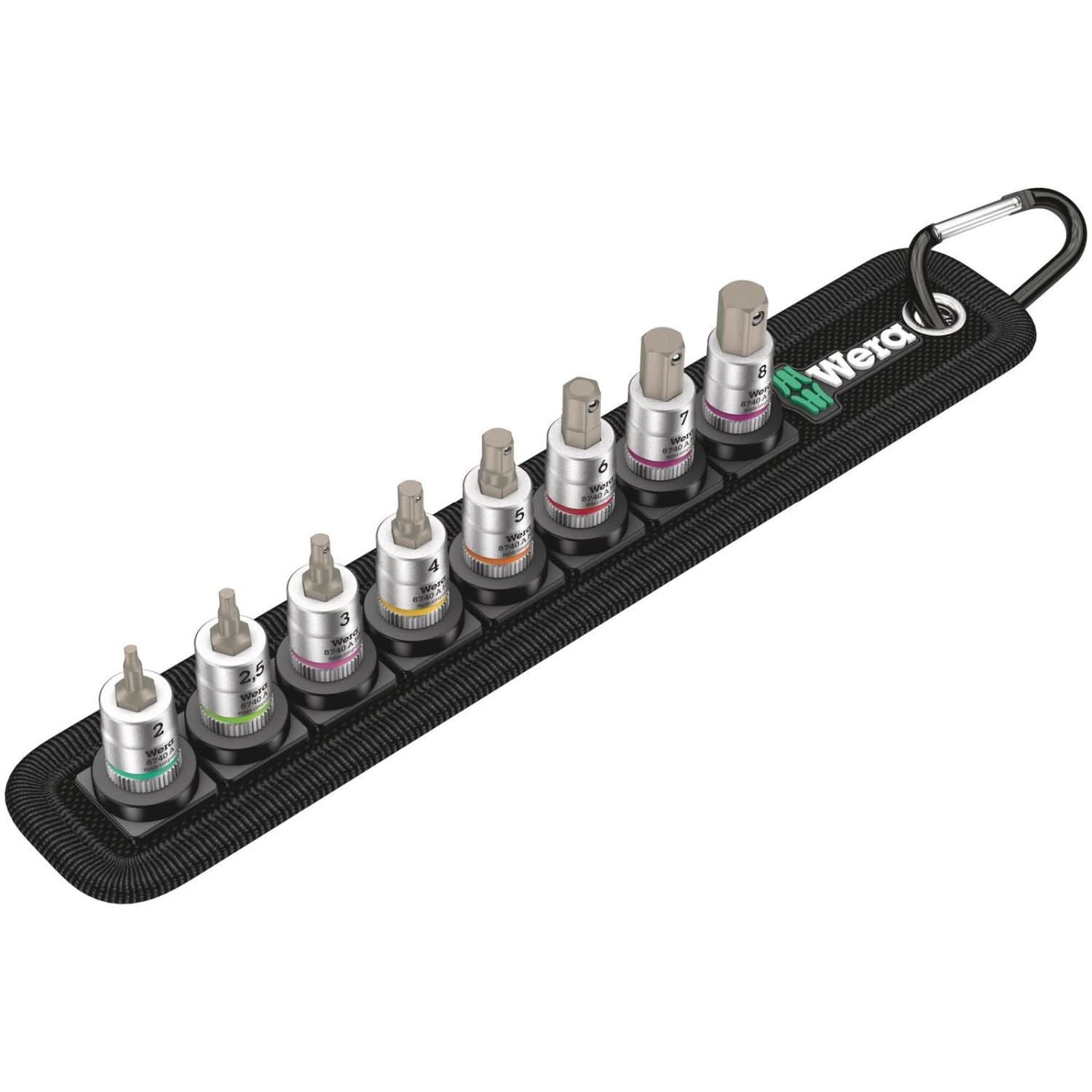 Wera Belt A 2 Zyklop In-Hex-Plus Bit Socket Set With Holding Function, 1/4-in. Drive, 8-Pieces - Image 2