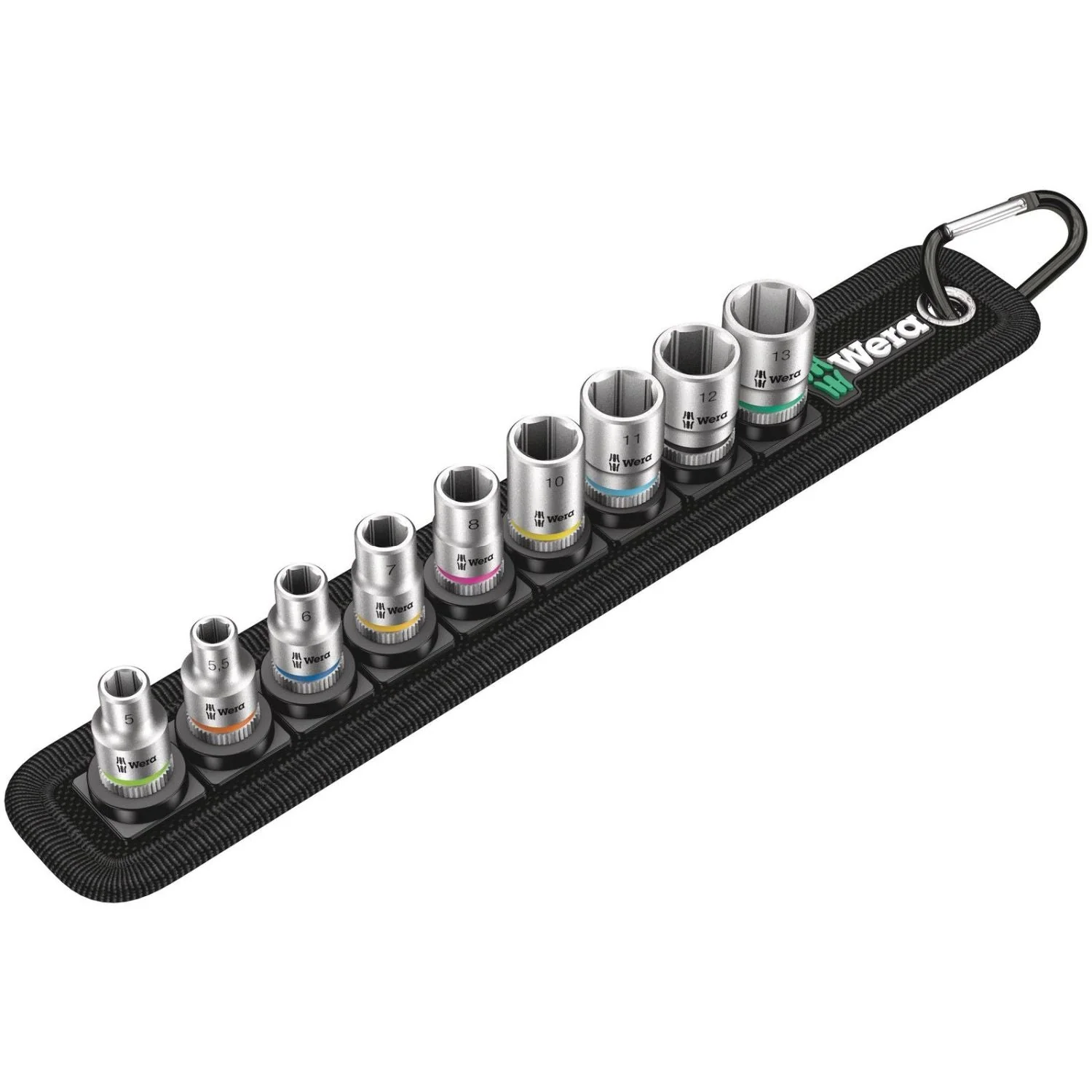 Wera Belt A 4 Zyklop Socket Set, 1/4-in. Drive, 9-Pieces - Image 1