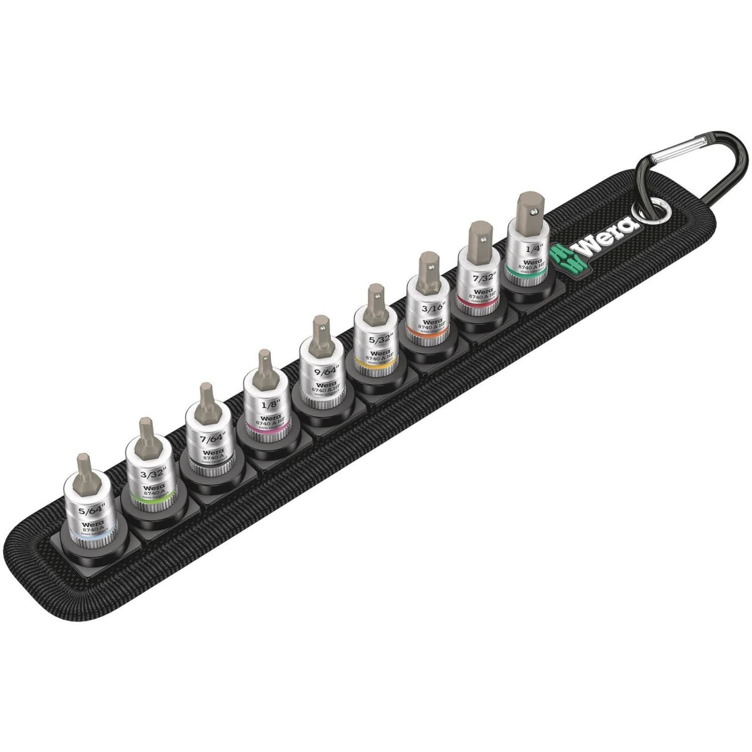 Wera Belt A Imperial 1 Zyklop In-Hex-Plus Bit Socket Set With Holding Function, 1/4-in. Drive, 9-Pieces - Image 2