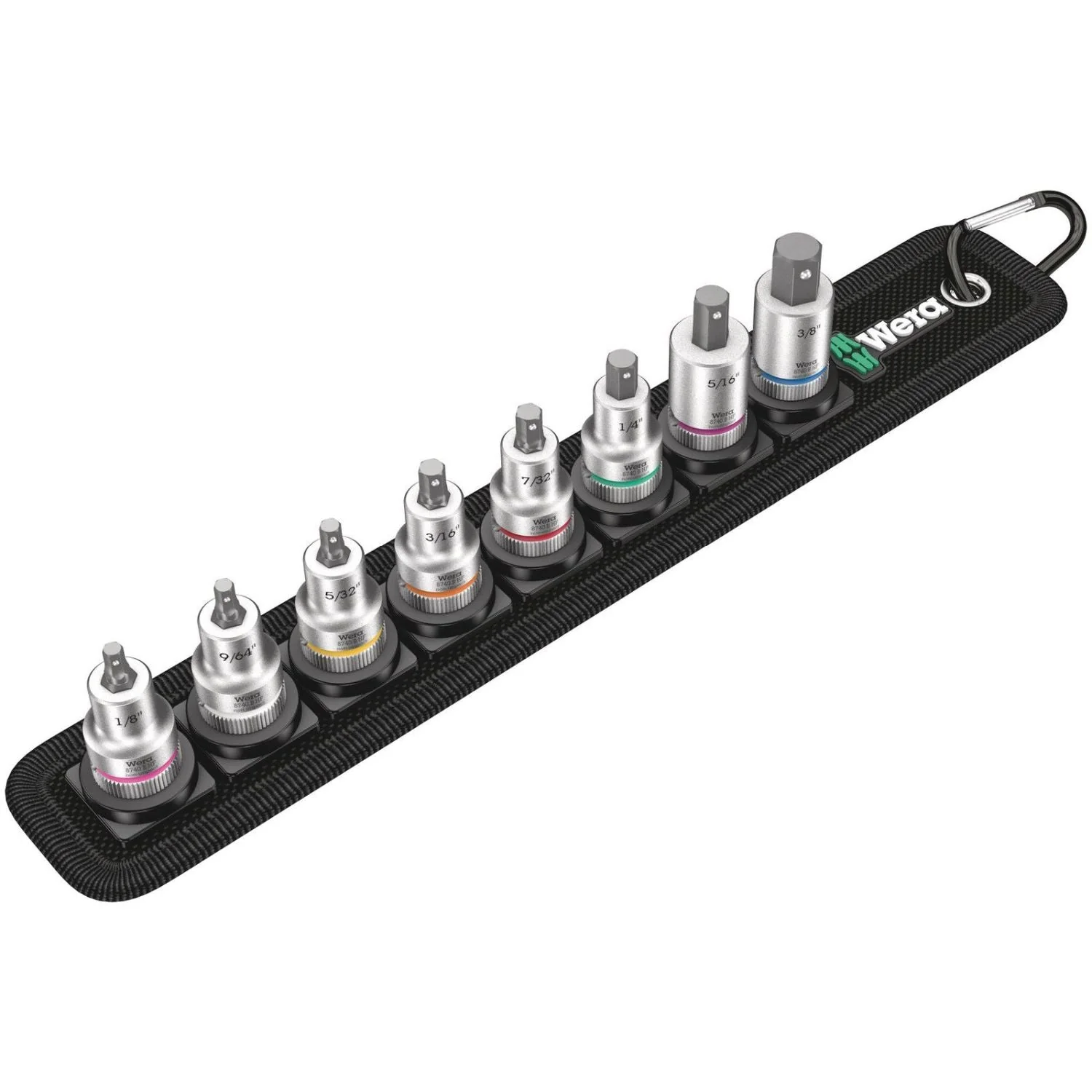 Wera Belt B Imperial 1 Zyklop In-Hex-Plus Bit Socket Set With Holding Function, 3/8-in. Drive, 8-Pieces - Image 2
