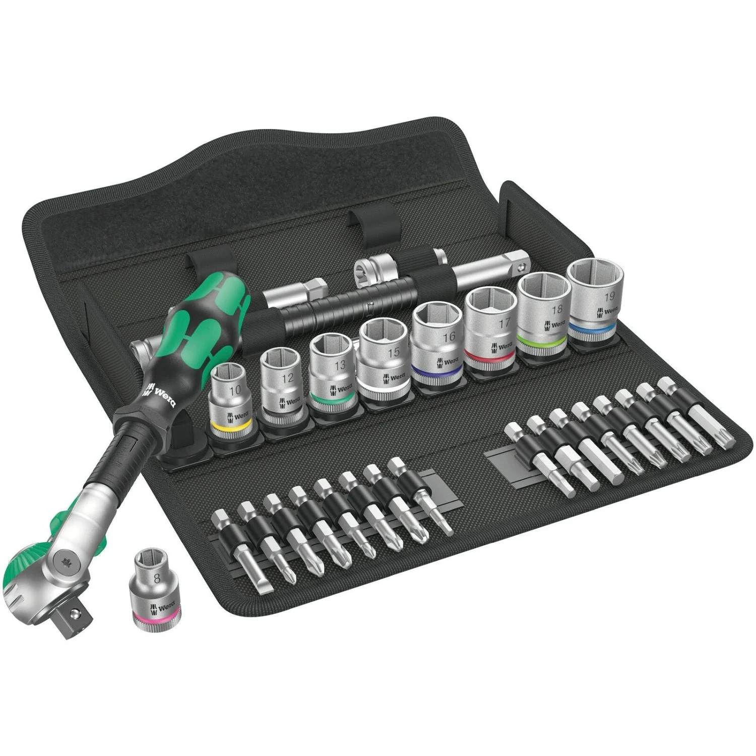 Wera 8100 SB 6 Zyklop Speed Ratchet Set, 3/8-in. Drive, Metric, 29-Pieces - Image 1