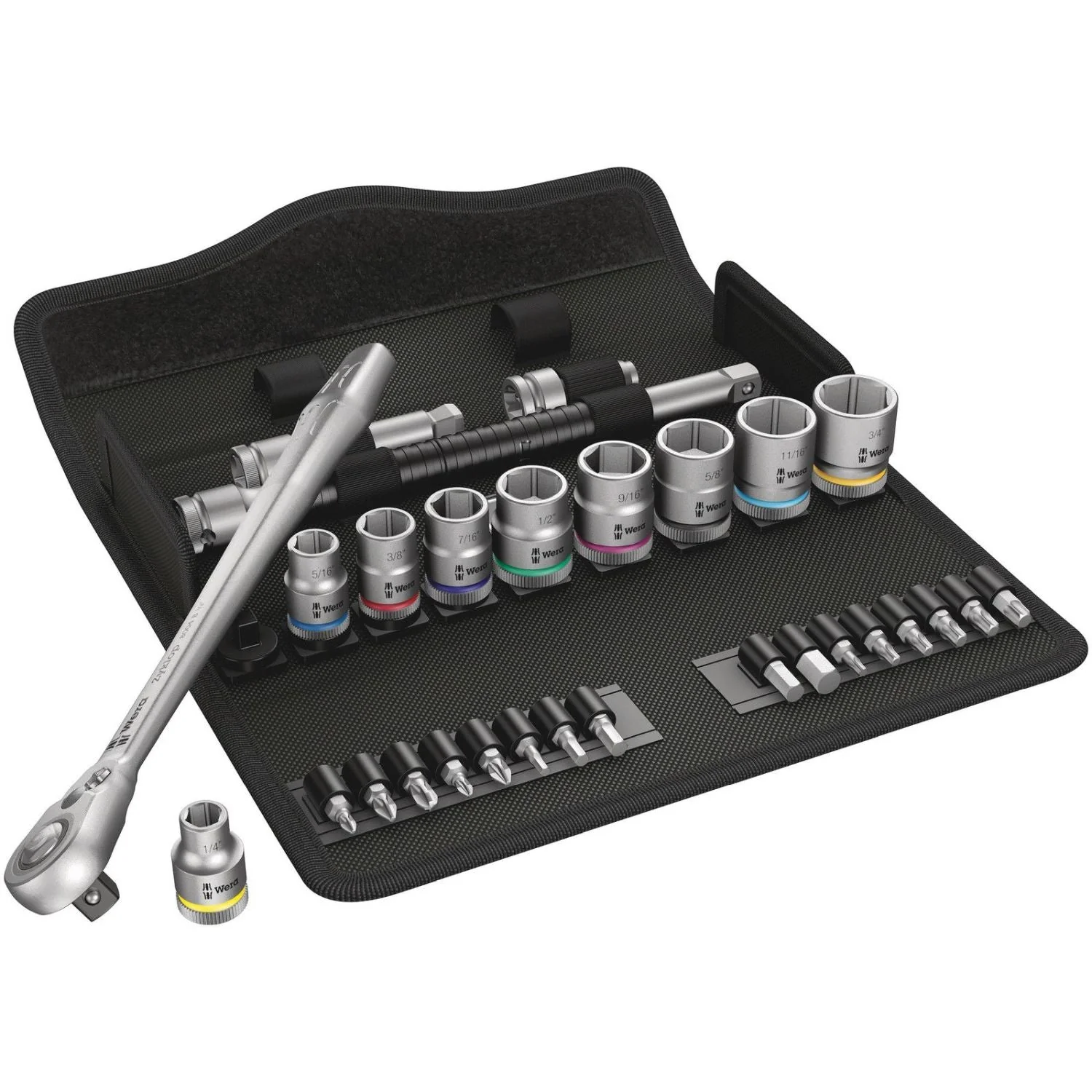 Wera 8100 SB 11 Zyklop Metal Ratchet Set With Switch Lever, 3/8-in. Drive, Imperial, 29-Pieces - Image 2