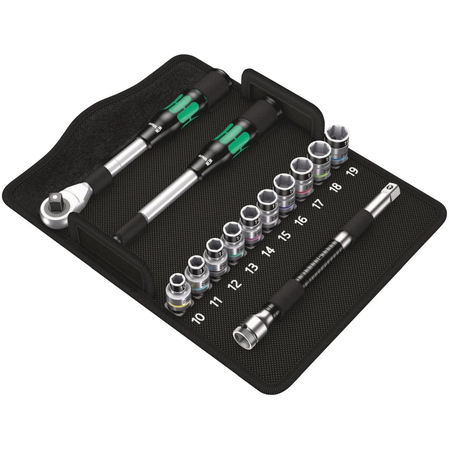 Wera 8006 Sc 1 Zyklop Hybrid Ratchet Set, 1/2-in. Drive, Metric, 13-Pieces - Image 1