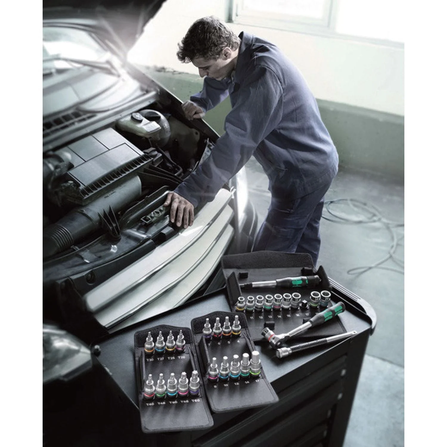 Wera 8006 Sc 1 Zyklop Hybrid Ratchet Set, 1/2-in. Drive, Metric, 13-Pieces - Image 3