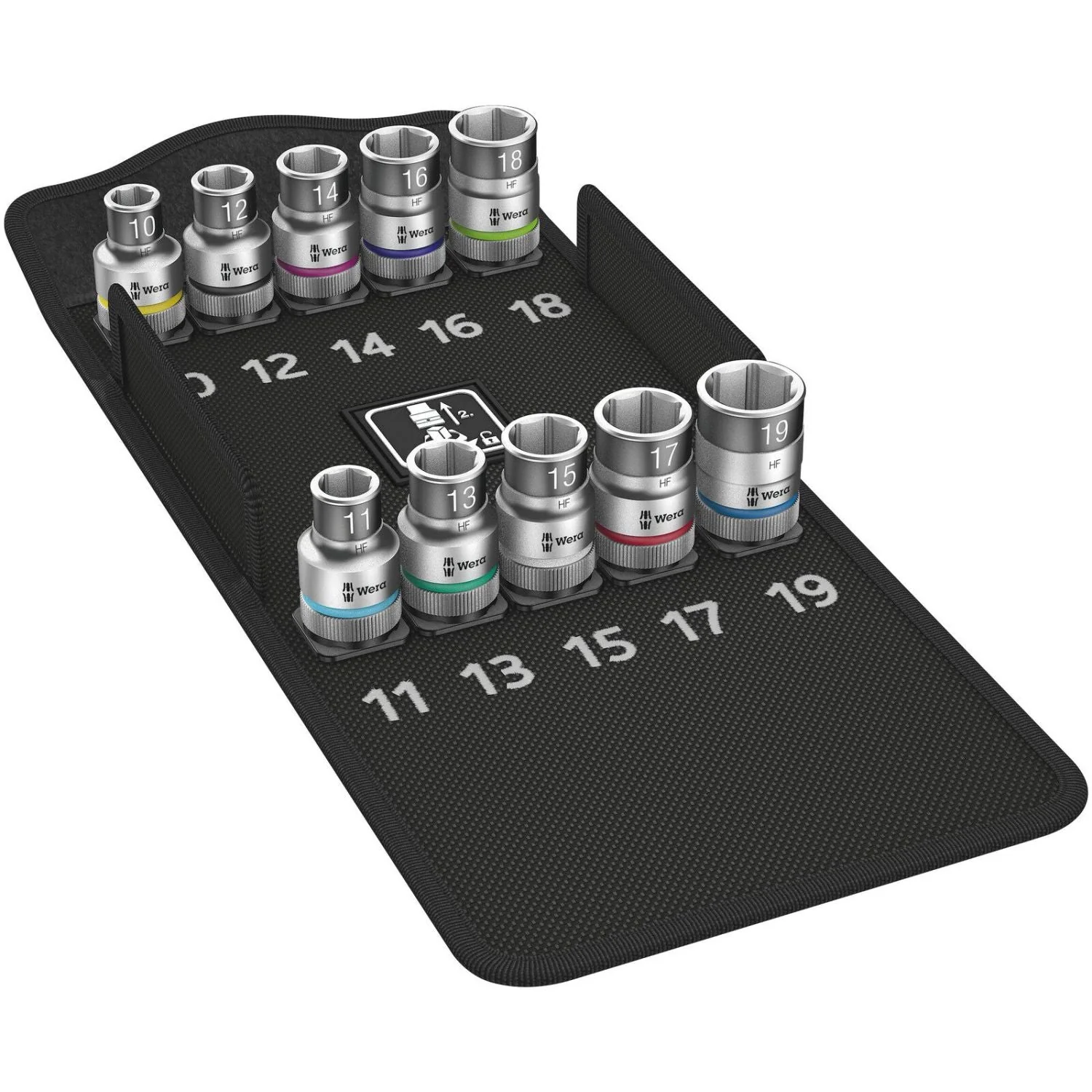 Wera 8790 Hmc Hf 1 Zyklop Socket Set With 1/2-in. Drive, With Holding Function, 10-Pieces - Image 1