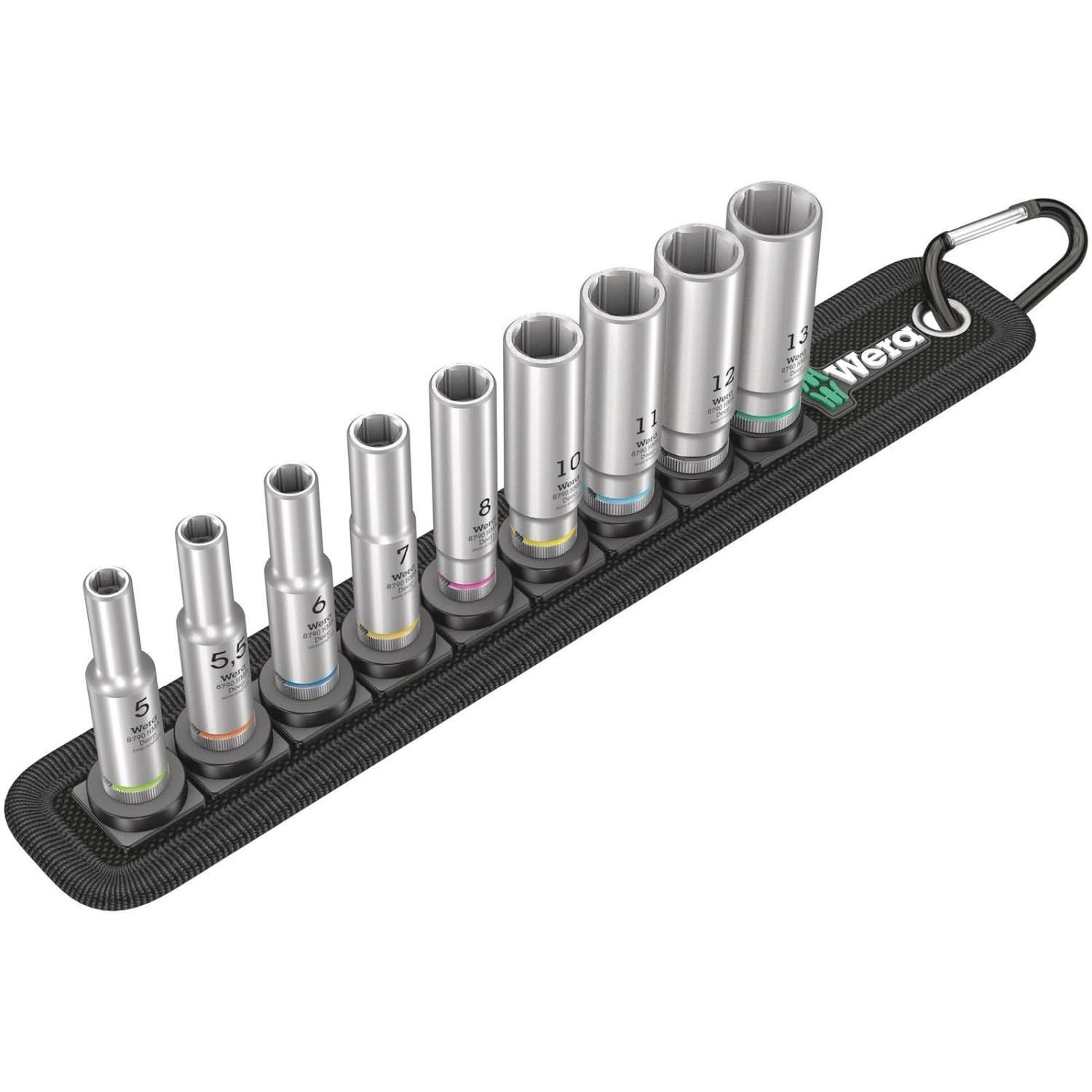 Wera Belt A Deep 1 Socket Set, 1/4-in. Drive, 9-Pieces - Image 1