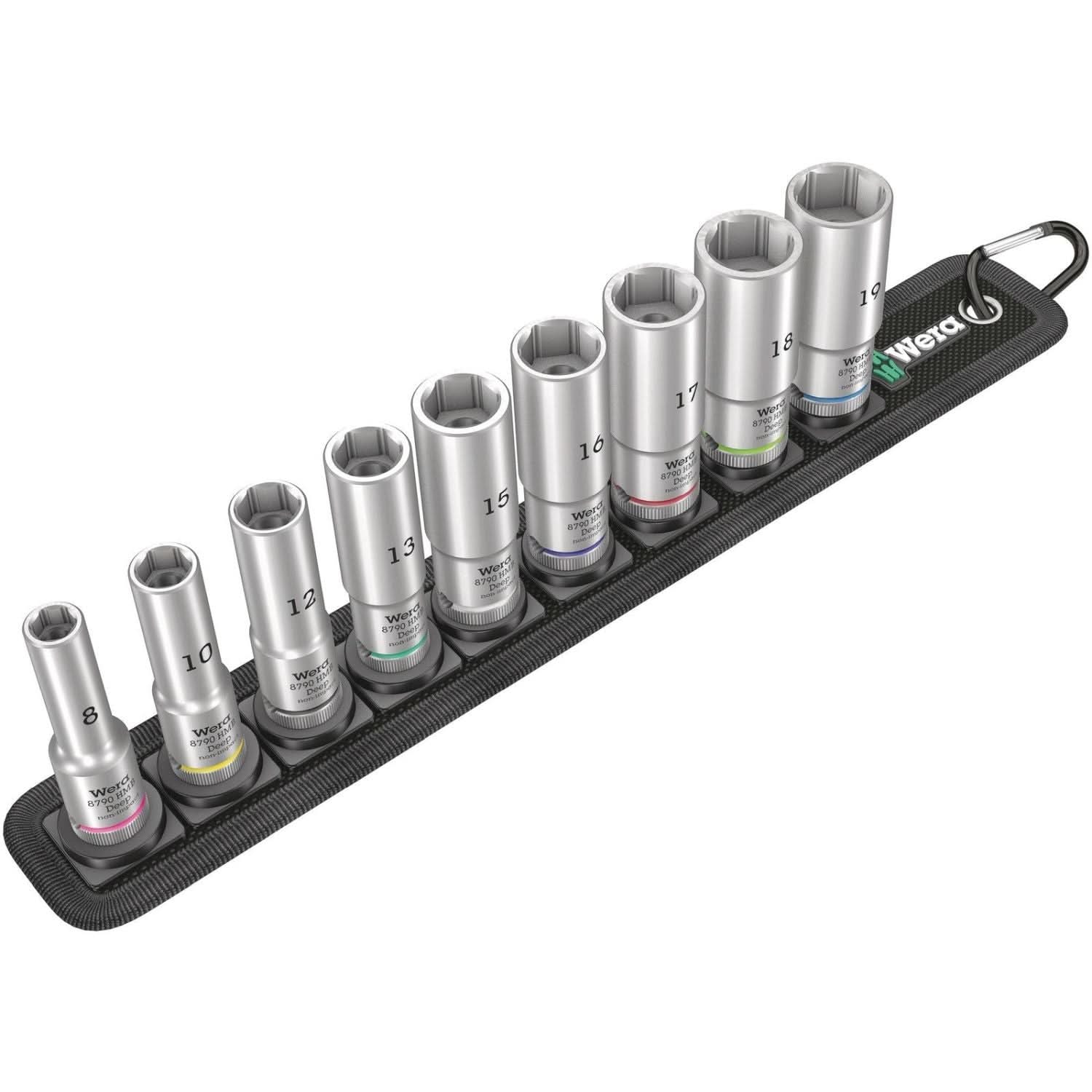 Wera Belt B Deep 1 Socket Set, 3/8-in. Drive, 9-Pieces - Image 1