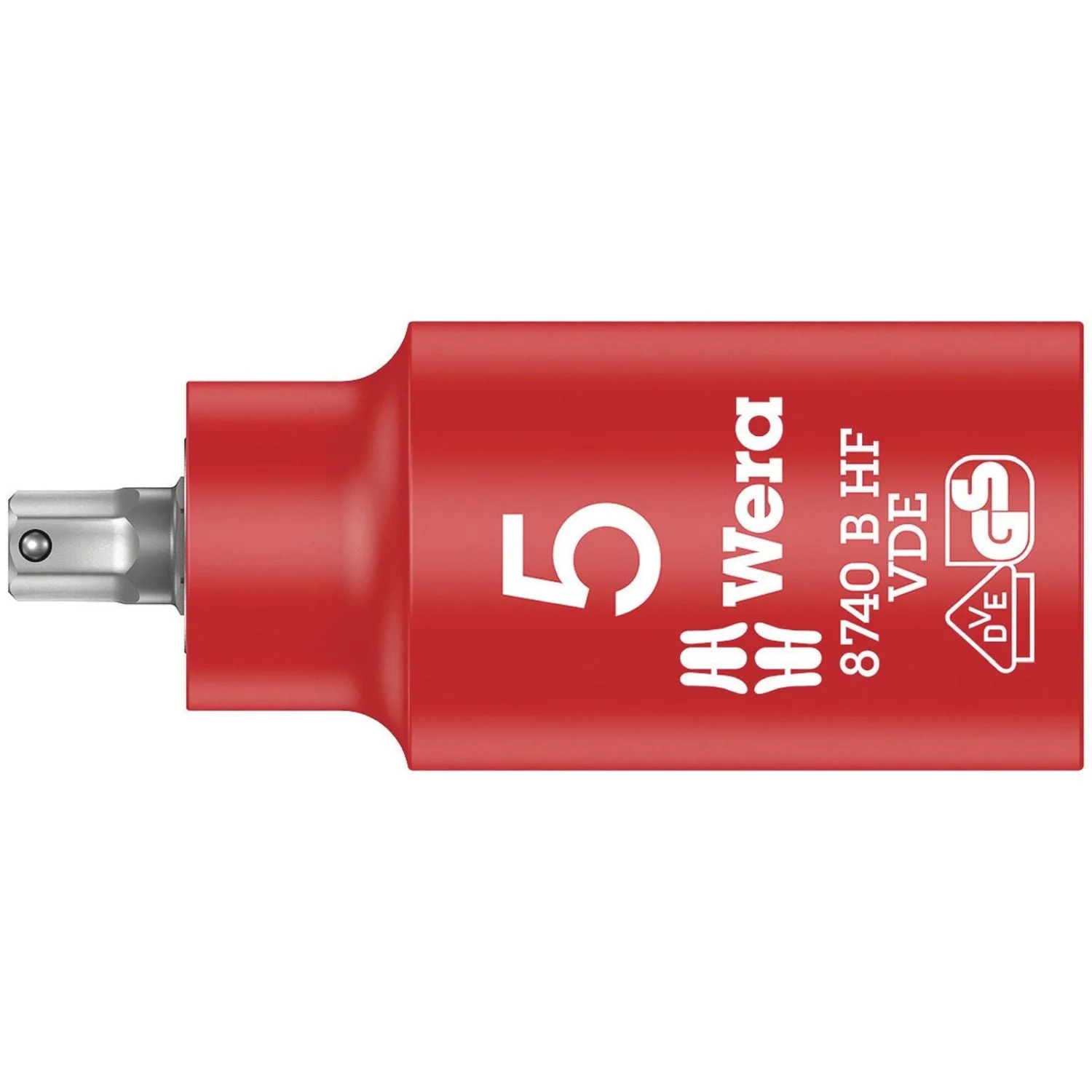 Wera 8740 B VDE Hf Zyklop Hex Bit Socket, Insulated, With Holding Function, 3/8-in. Drive, 5x55-mm. - Image 1