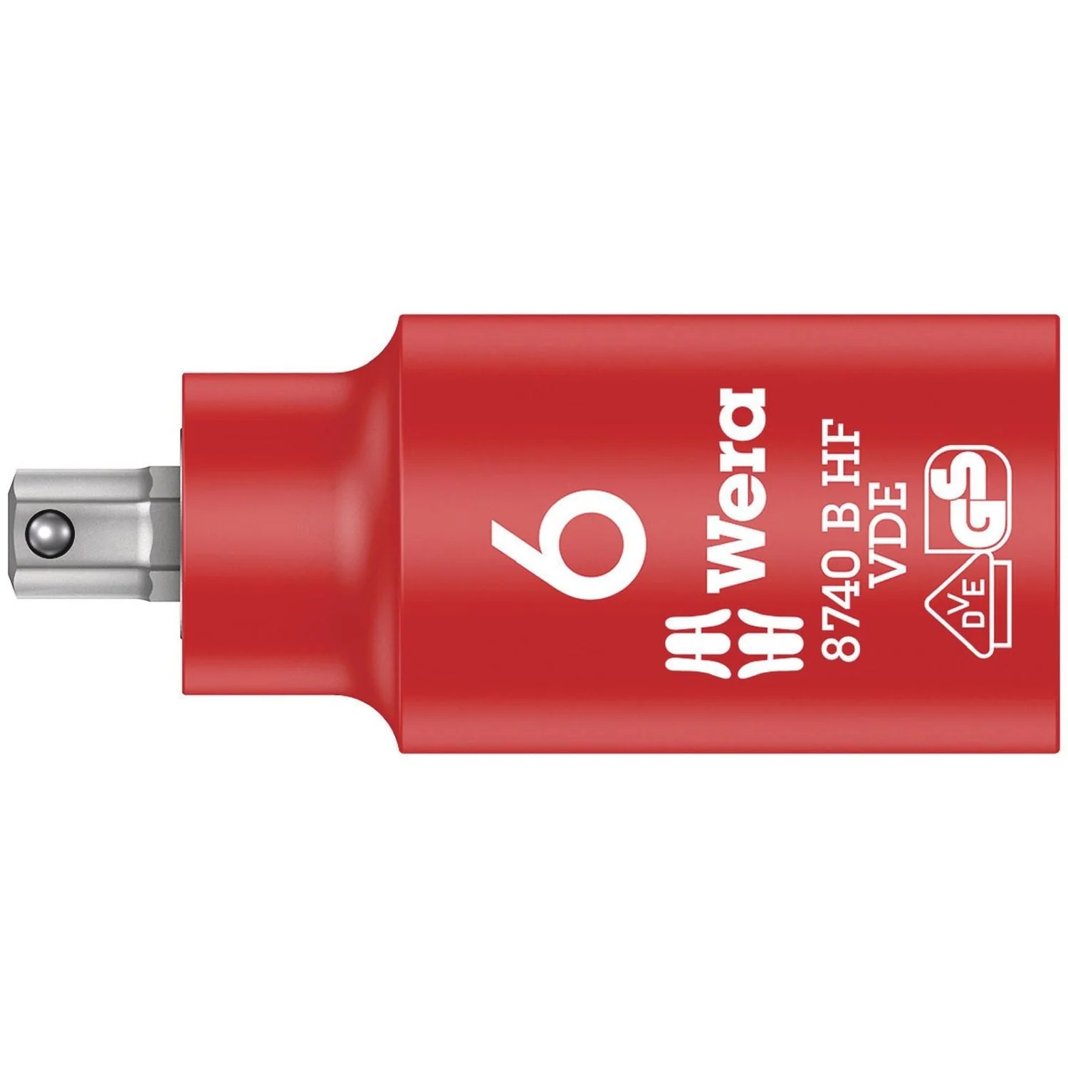 Wera 8740 B VDE Hf Zyklop Hex Bit Socket, Insulated, With Holding Function, 3/8-in. Drive, 6x55-mm. - Image 1