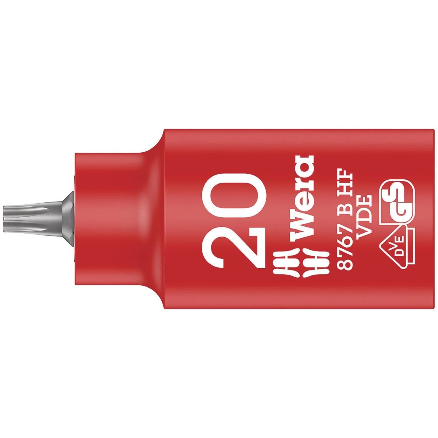 Wera 8767 B VDE Hf Torx Zyklop Bit Socket, Insulated, With Holding Function, 3/8-in. Drive, Torx 20x55-mm. - Image 1