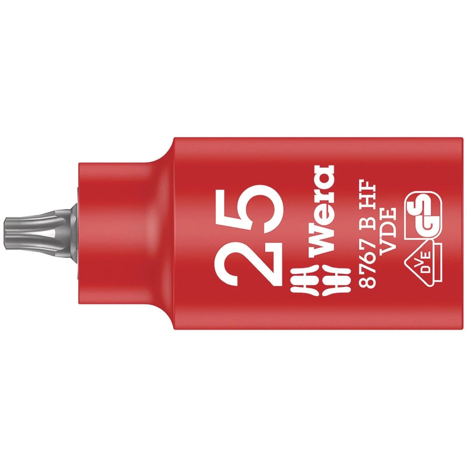 Wera 8767 B VDE Hf Torx Zyklop Bit Socket, Insulated, With Holding Function, 3/8-in. Drive, Torx 25x55-mm. - Image 1