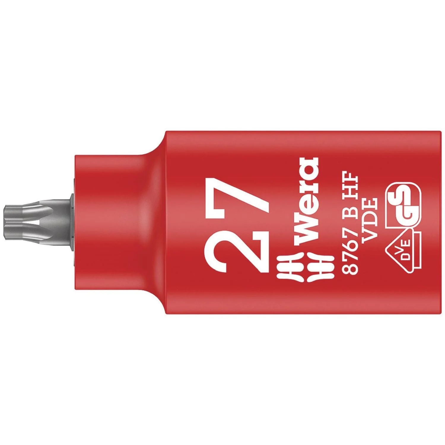 Wera 8767 B VDE Hf Torx Zyklop Bit Socket, Insulated, With Holding Function, 3/8-in. Drive, Torx 27x55-mm. - Image 1
