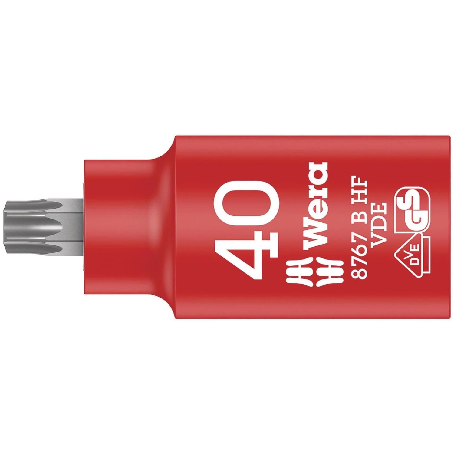 Wera 8767 B VDE Hf Torx Zyklop Bit Socket, Insulated, With Holding Function, 3/8-in. Drive, Torx 40x55-mm. - Image 1