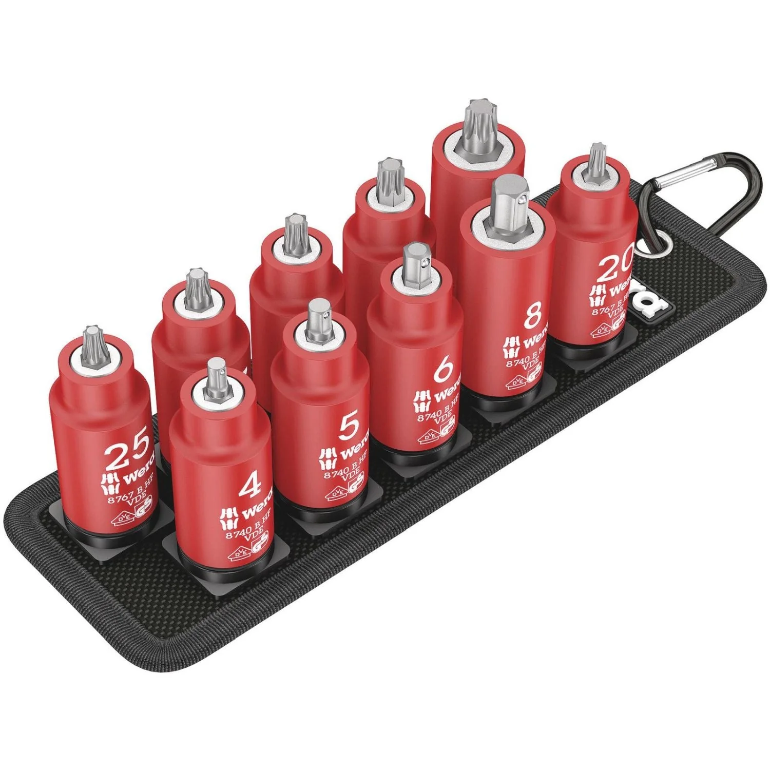 Wera Belt B VDE 1 Zyklop Bit Socket Set Torx / Hexagonal Socket With Holding Function, 3/8-in. Drive, 11-Pieces - Image 1