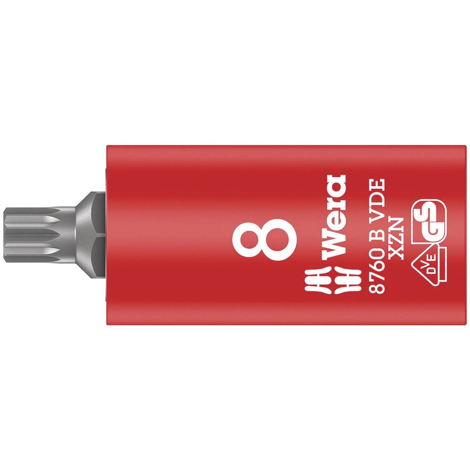 Wera 8760 B VDE Xzn Zyklop Bit Socket, Insulated, 3/8-in. Drive, For Multi-Point Socket Screws, M 8x59-mm. - Image 1
