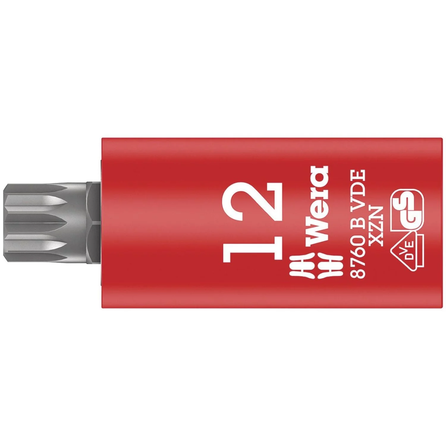 Wera 8760 B VDE Xzn Zyklop Bit Socket, Insulated, 3/8-in. Drive, For Multi-Point Socket Screws, M 12x59-mm. - Image 1