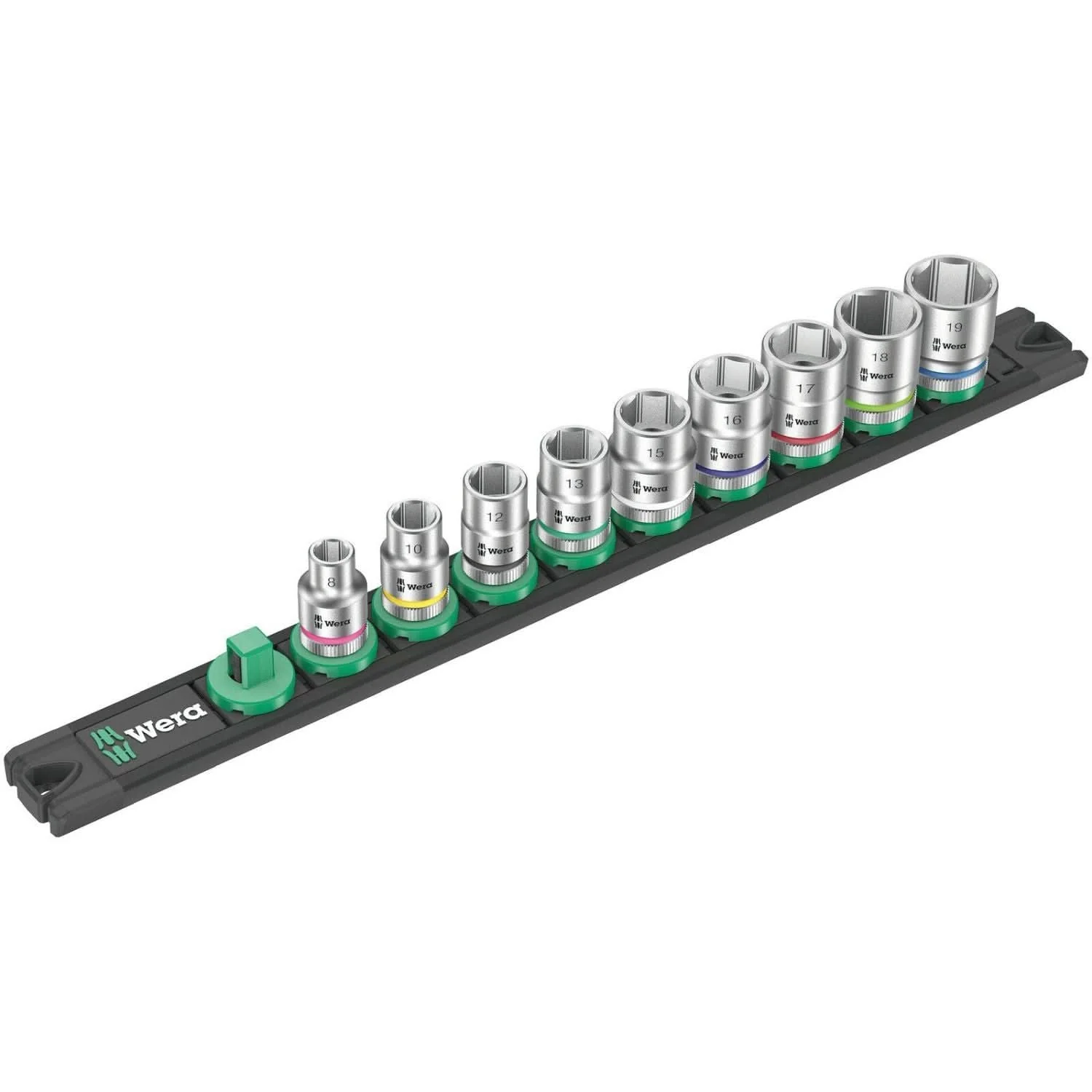 Wera Magnetic Socket Rail B 4 Zyklop Socket Set, 3/8-in. Drive, 9-Pieces - Image 2