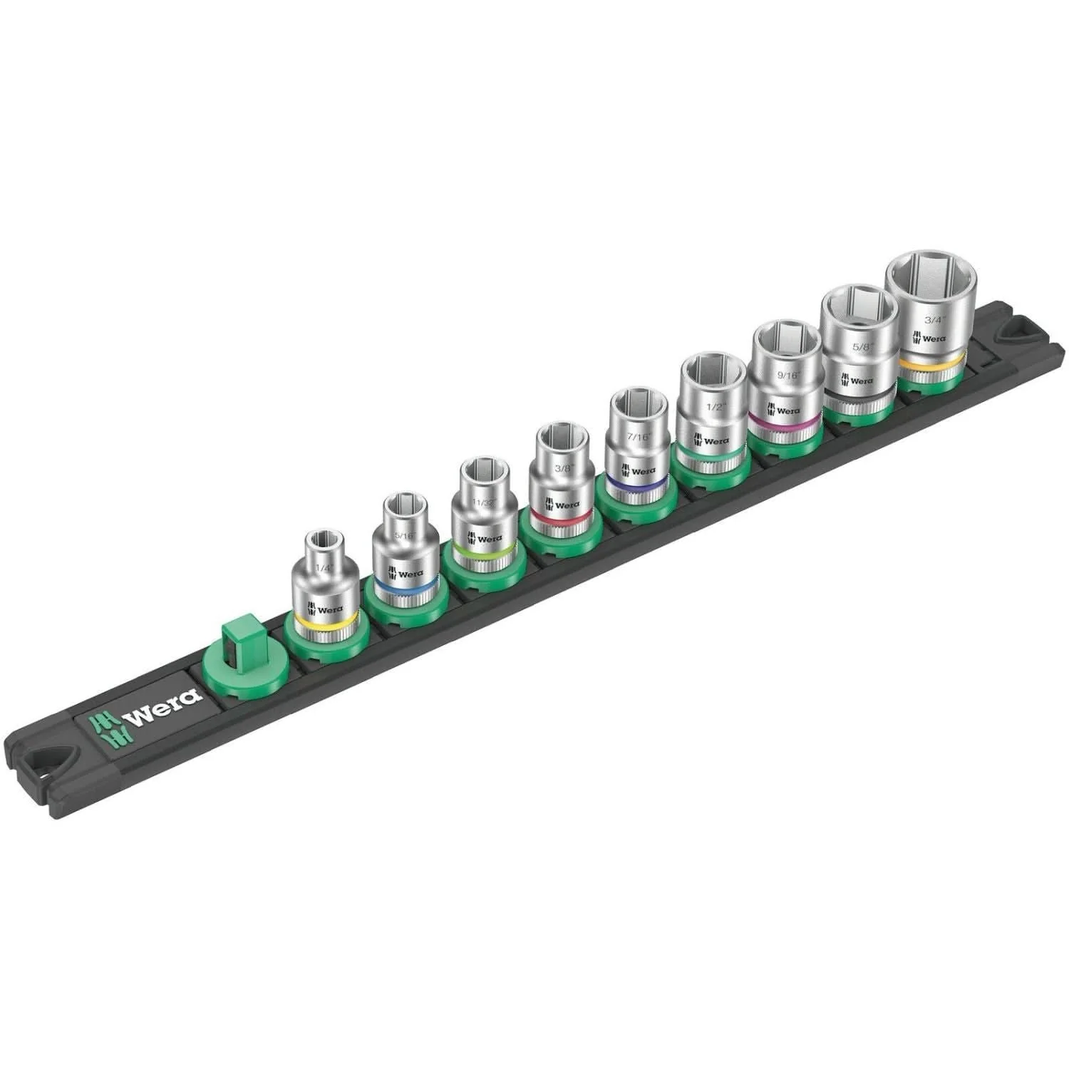 Wera Magnetic Socket Rail B Imperial 1 Zyklop Socket Set 3/8-in. Drive, Imperial, 9-Pieces - Image 1