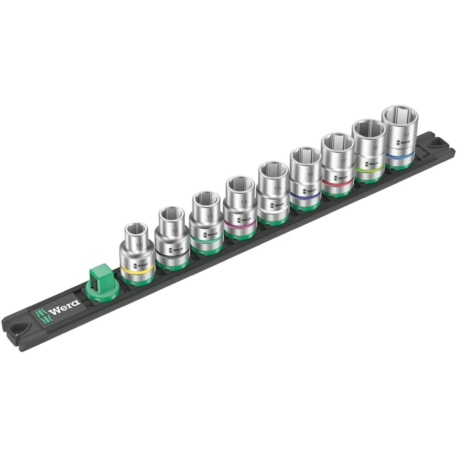 Wera Magnetic Socket Rail C 4 Zyklop Socket Set, 1/2-in. Drive, 9-Pieces - Image 2