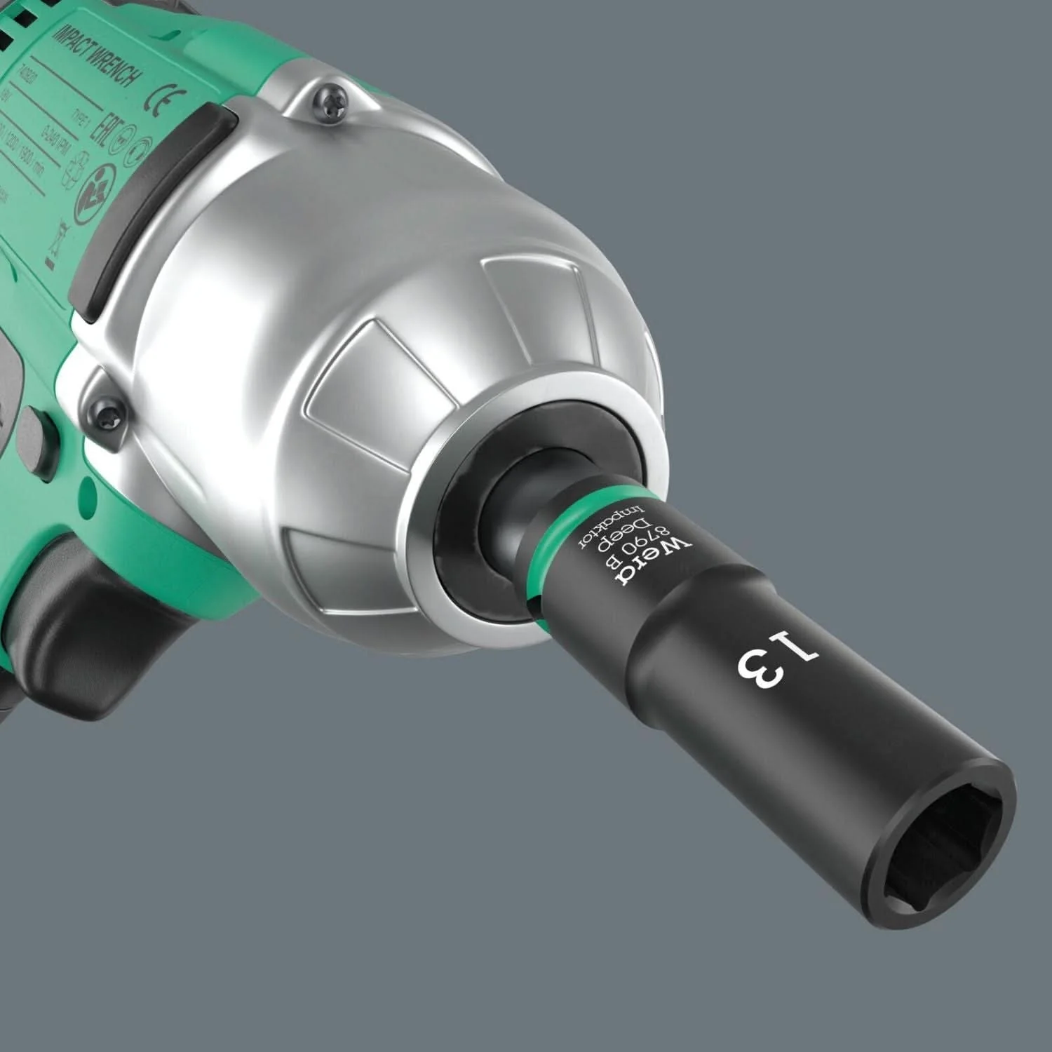 Wera 8790 B Impaktor Deep Socket With 3/8-in. Drive, 11/16-in.x63-mm. - Image 3