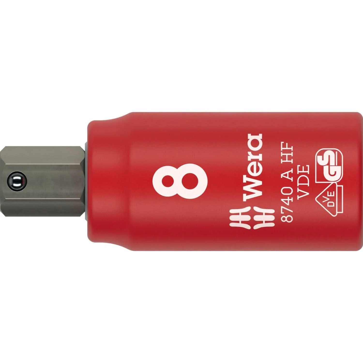 Wera 8740 A VDE Hf Zyklop Bit Socket, Insulated, With 1/4-in. Drive, With Holding Function For Hexagonal Socket Screws, 3x45-mm. - Image 2