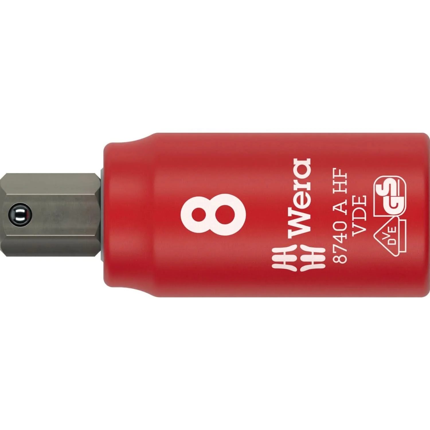 Wera 8740 A VDE Hf Zyklop Bit Socket, Insulated, With 1/4-in. Drive, With Holding Function For Hexagonal Socket Screws, 8x47-mm. - Image 1