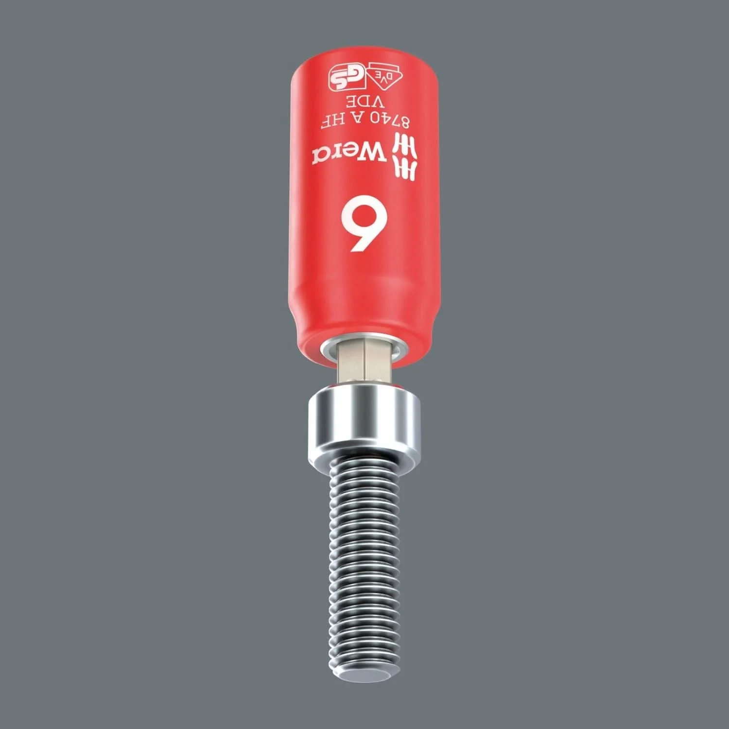 Wera 8740 A VDE Hf Zyklop Bit Socket, Insulated, With 1/4-in. Drive, With Holding Function For Hexagonal Socket Screws, 8x47-mm. - Image 3