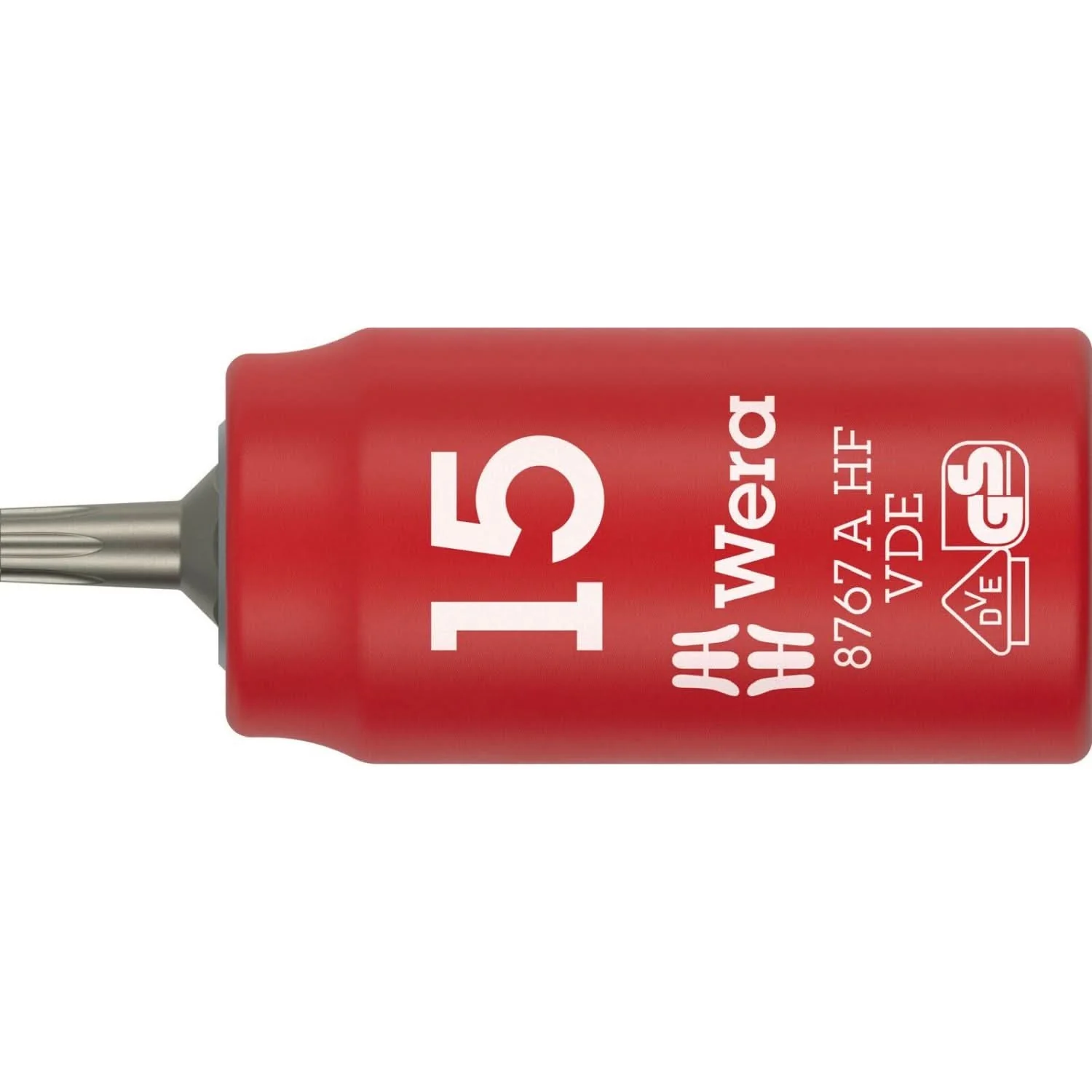 Wera 8767 A VDE Hf Torx Zyklop Bit Socket, Insulated, With 1/4-in. Drive, With Holding Function, Torx 15x36-mm. - Image 1