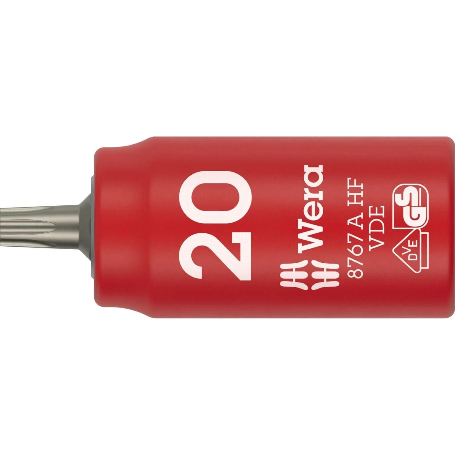 Wera 8767 A VDE Hf Torx Zyklop Bit Socket, Insulated, With 1/4-in. Drive, With Holding Function, Torx 20x36-mm. - Image 1