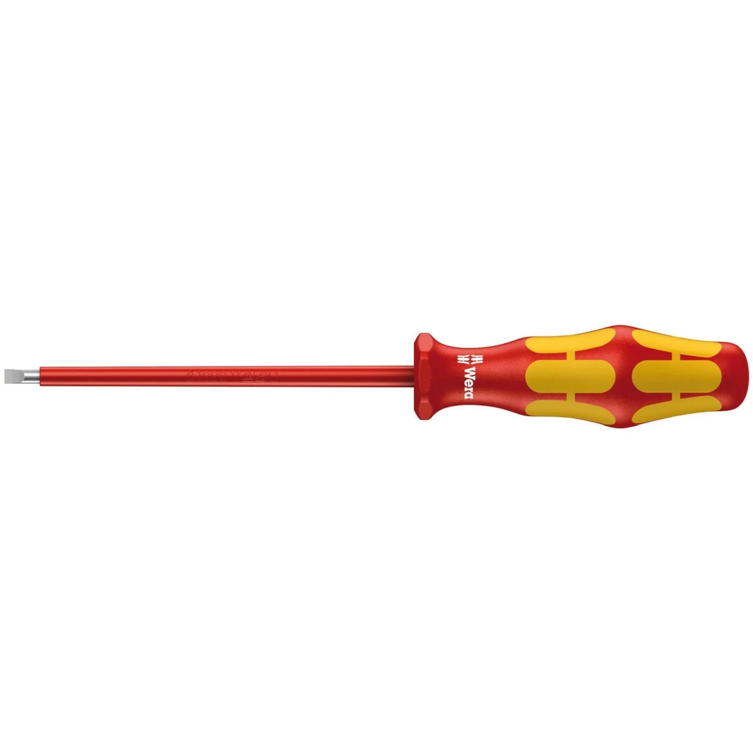 Wera 160 I VDE Insulated Screwdriver For Slotted Screws, 0.6x3.5x100-mm. - Image 1