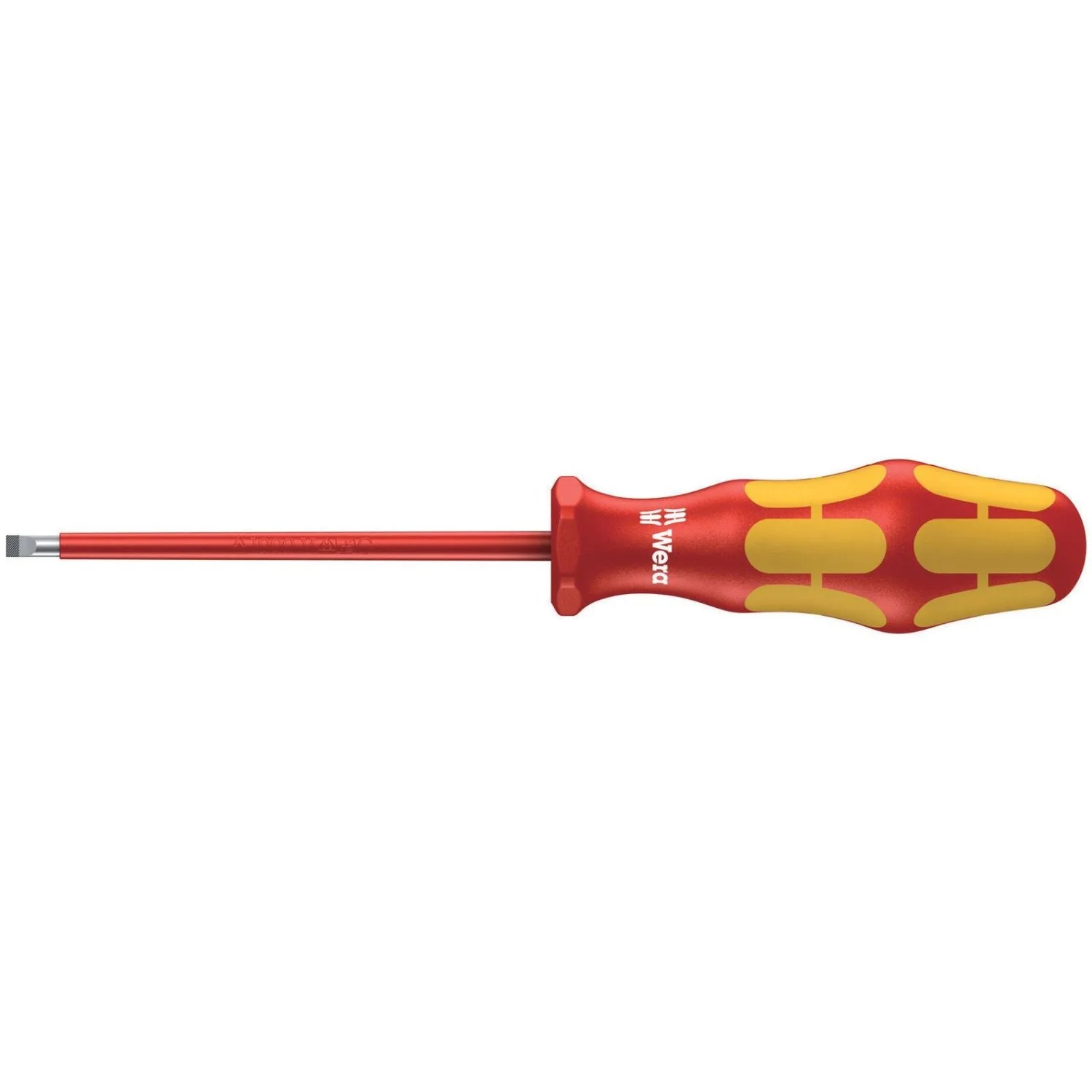 Wera 160 I VDE Insulated Screwdriver For Slotted Screws, 0.8x4x100-mm. - Image 1