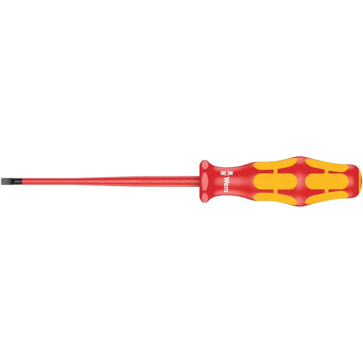 Wera 160 Is VDE Insulated Screwdriver With Reduced Blade Diameter For Slotted Screws, 0.6x3.5x100-mm. - Image 1