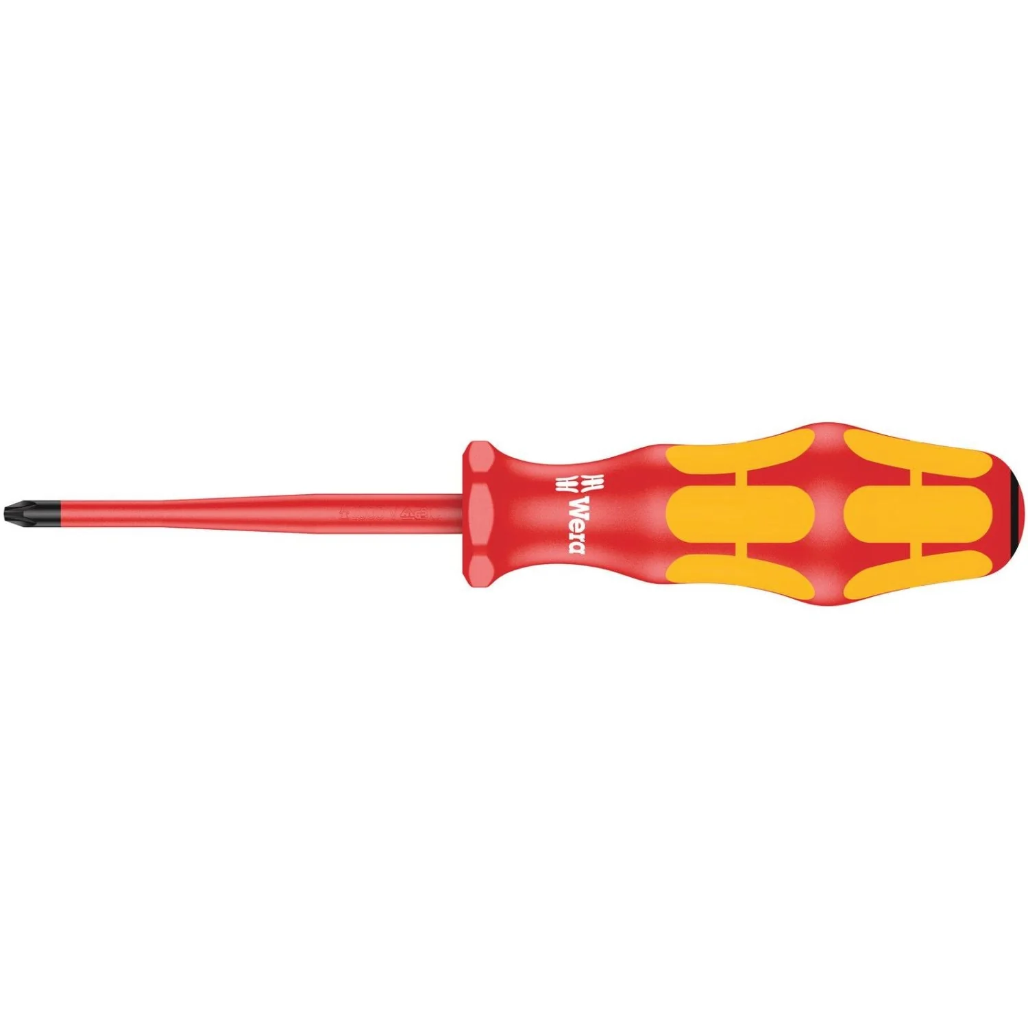 Wera 165 Is Pz VDE Insulated Screwdriver With Reduced Blade Diameter For Pozidriv Screws, Pz 1x80-mm. - Image 1