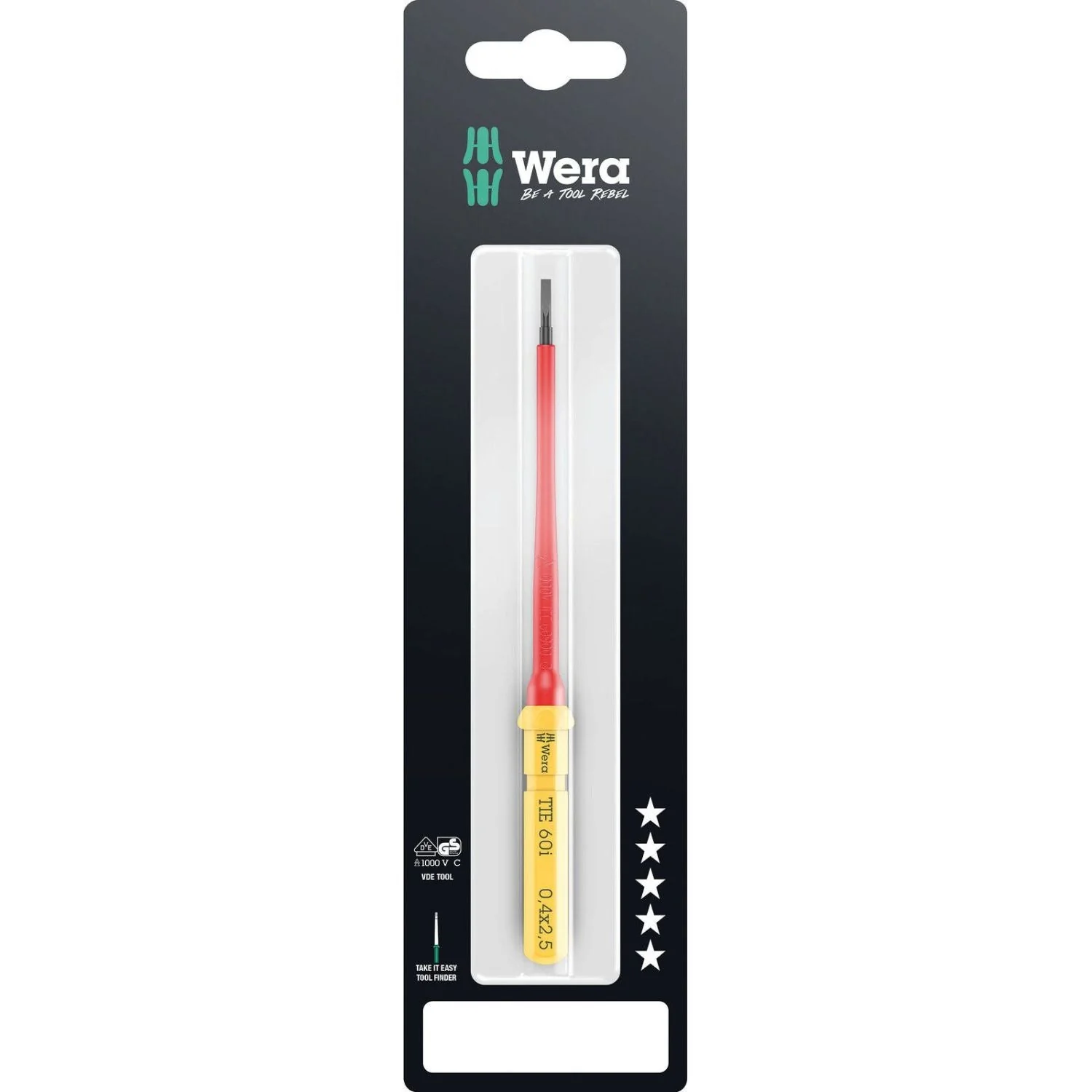 Wera Kraftform Kompakt VDE 60 I Take It Easy SB, 0.4x2.5x157-mm. - Image 1