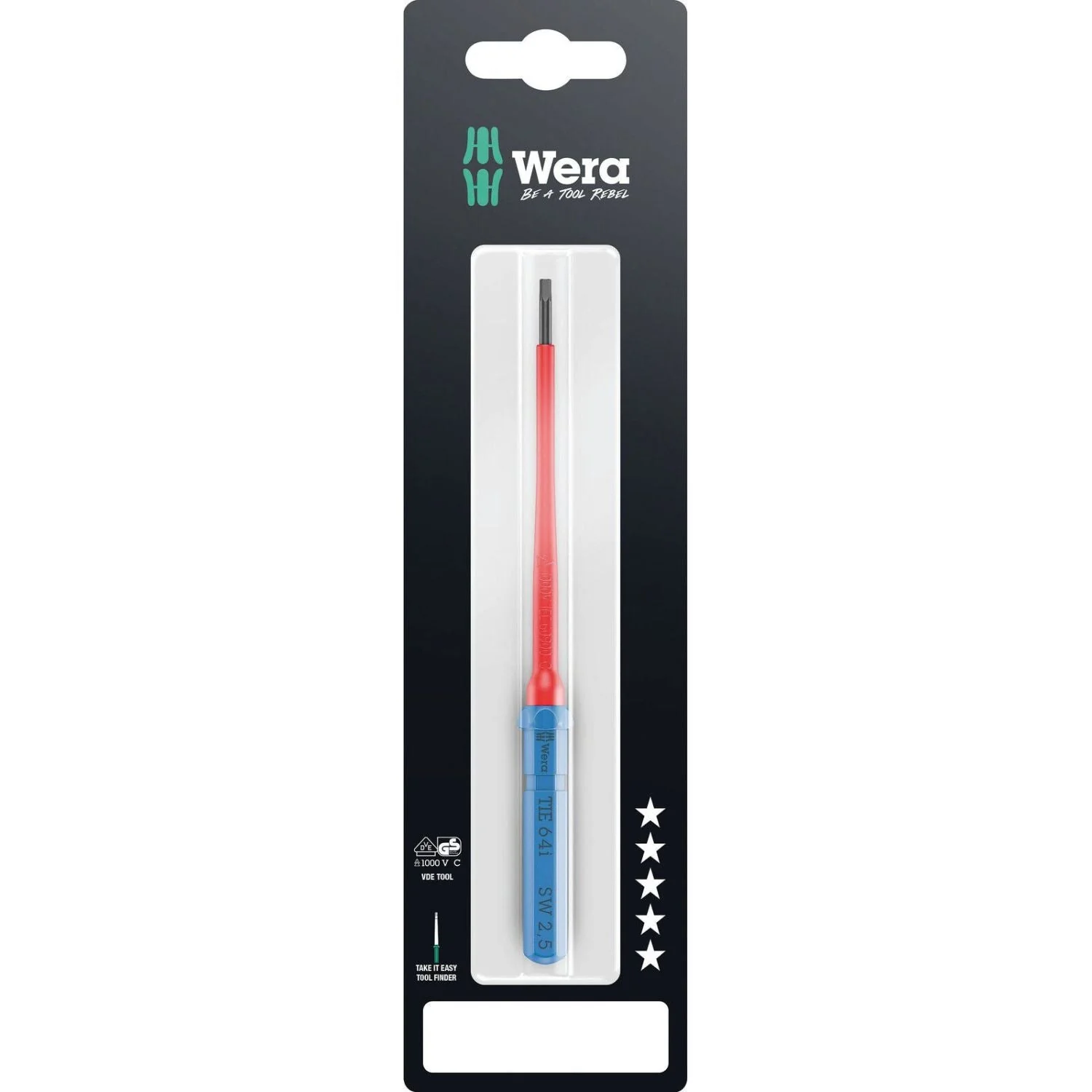 Wera Kraftform Kompakt VDE 64 I Take It Easy SB, 2.5x157-mm. - Image 1