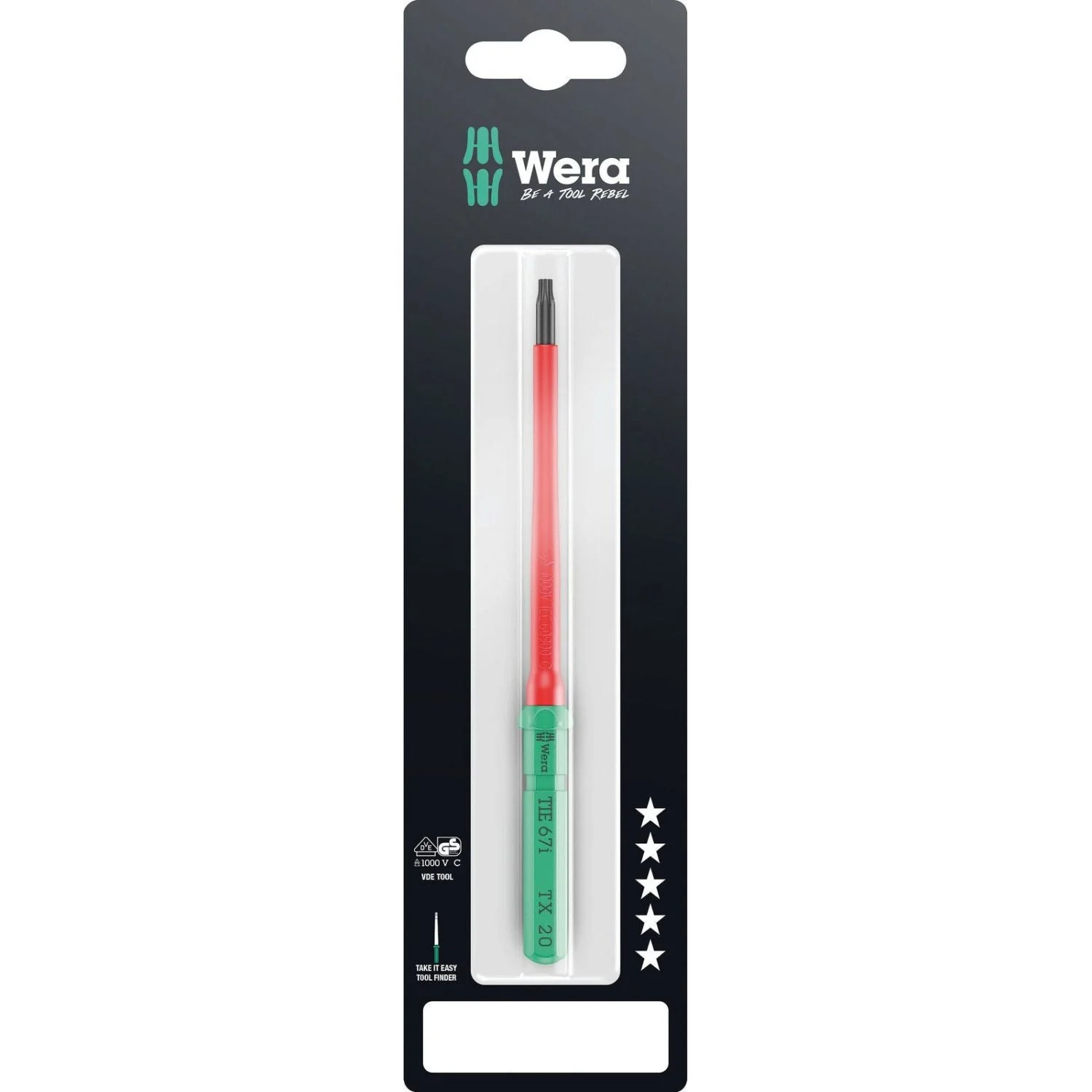 Wera Kraftform Kompakt VDE 67 I Torx Take It Easy SB, Torx 20x157-mm. - Image 1