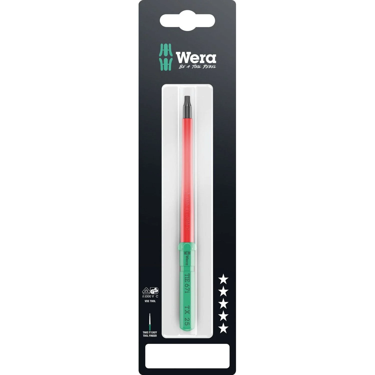Wera Kraftform Kompakt VDE 67 I Torx Take It Easy SB, Torx 25x157-mm. - Image 1