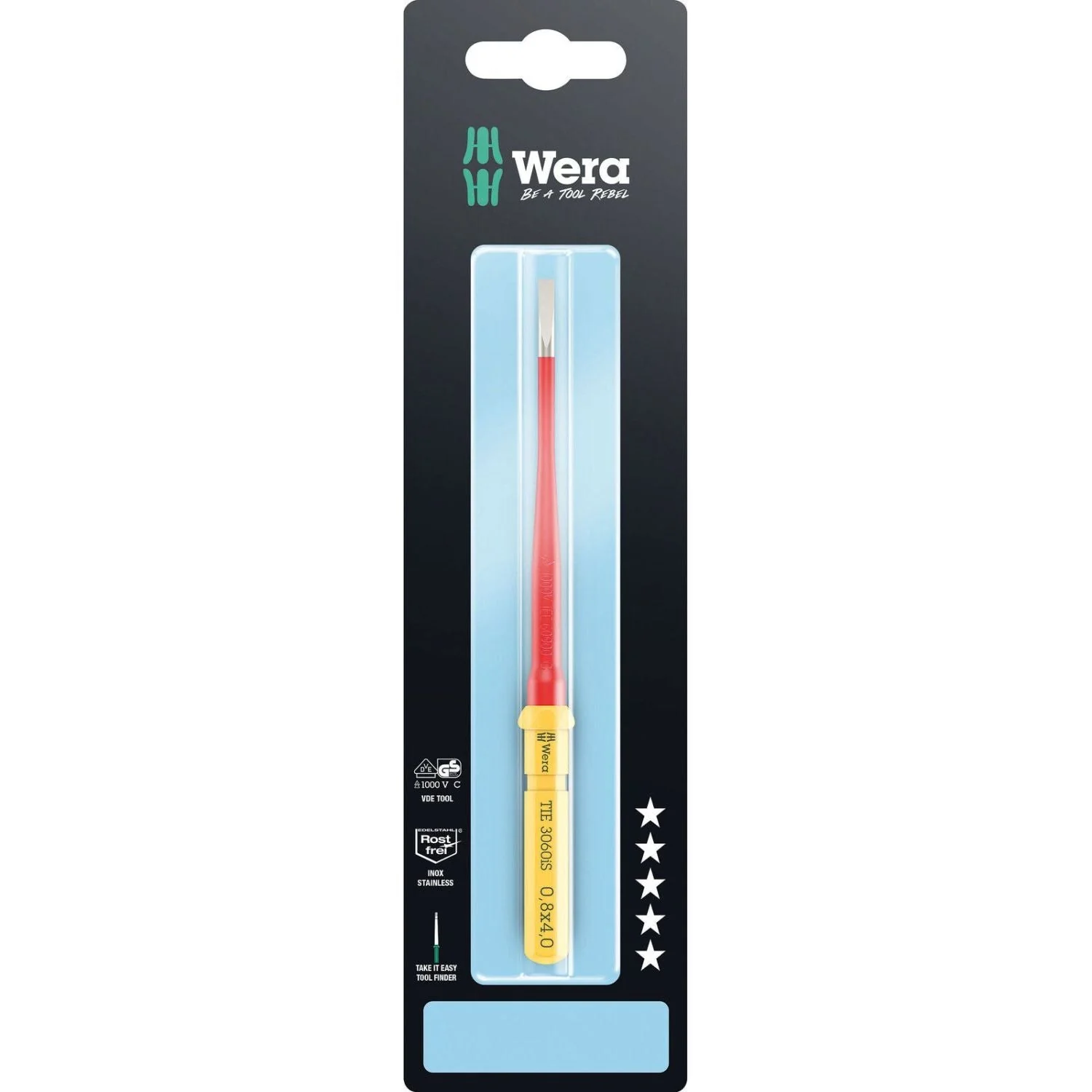 Wera Kraftform Kompakt VDE 3060 Is Take It Easy SB, Edelstahl, 0.8x4x157-mm. - Image 2