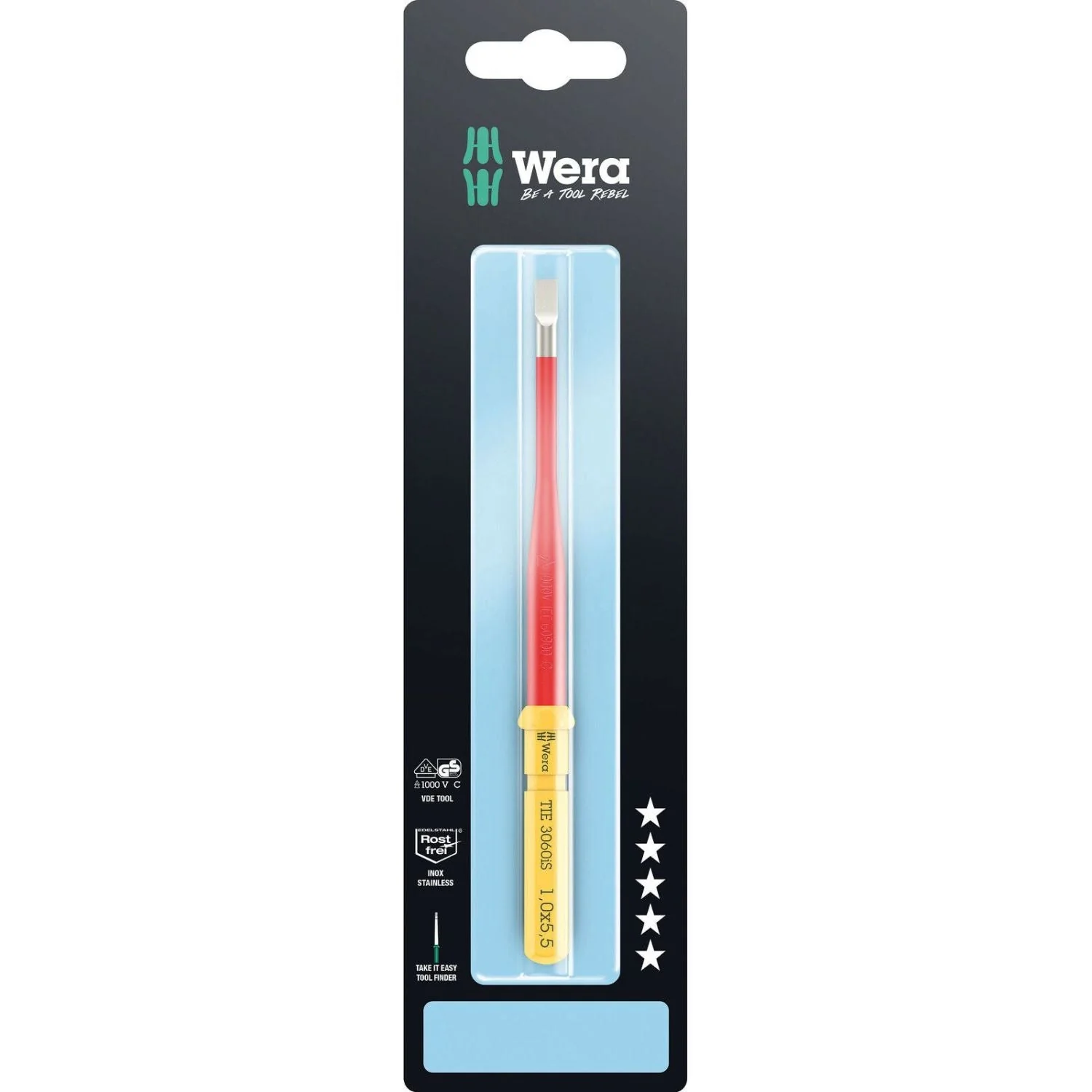 Wera Kraftform Kompakt VDE 3060 Is Take It Easy SB, Edelstahl, 1x5.5x157-mm. - Image 2