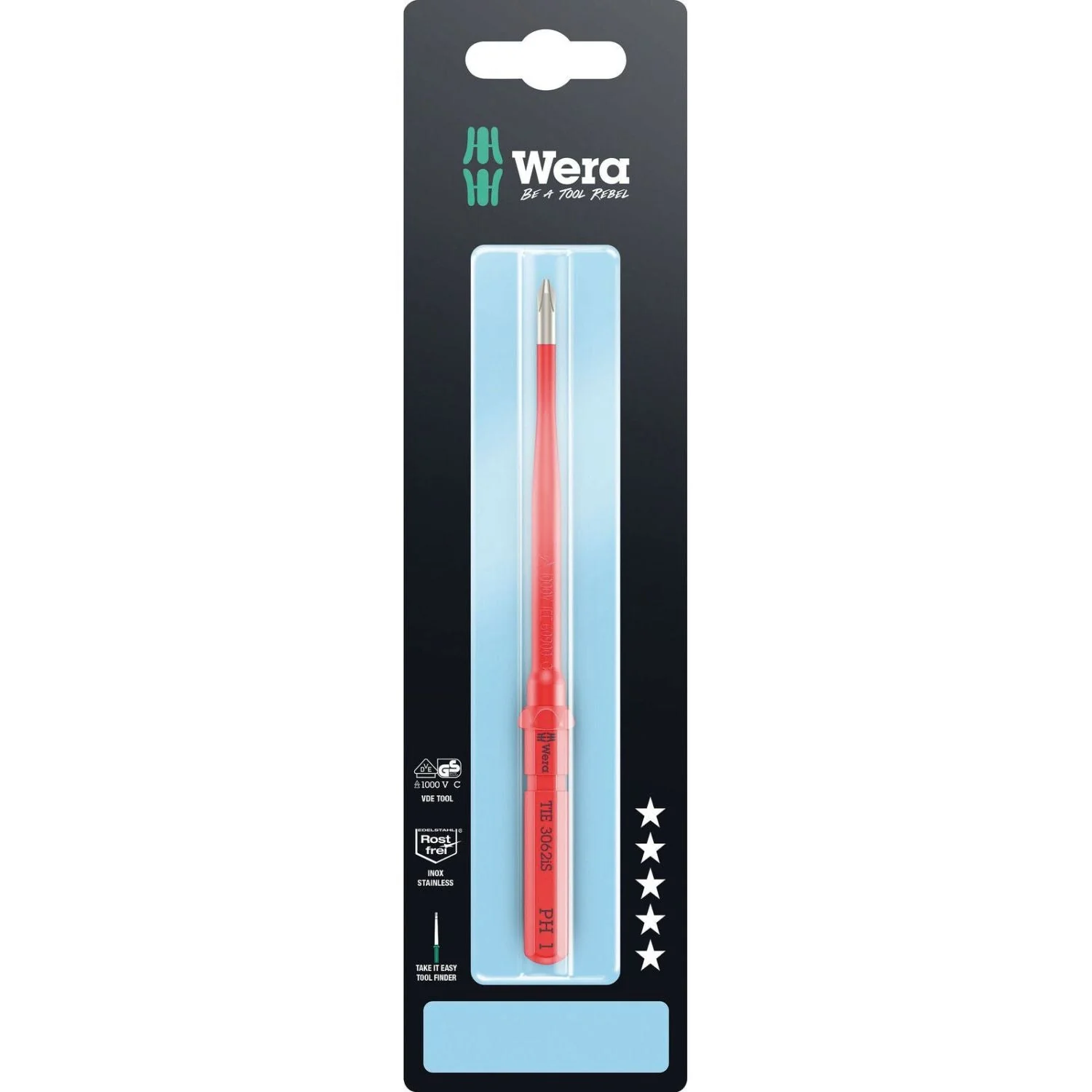 Wera Kraftform Kompakt VDE 3062 Is Take It Easy SB, Stainless Steel, Ph 1x157-mm. - Image 2